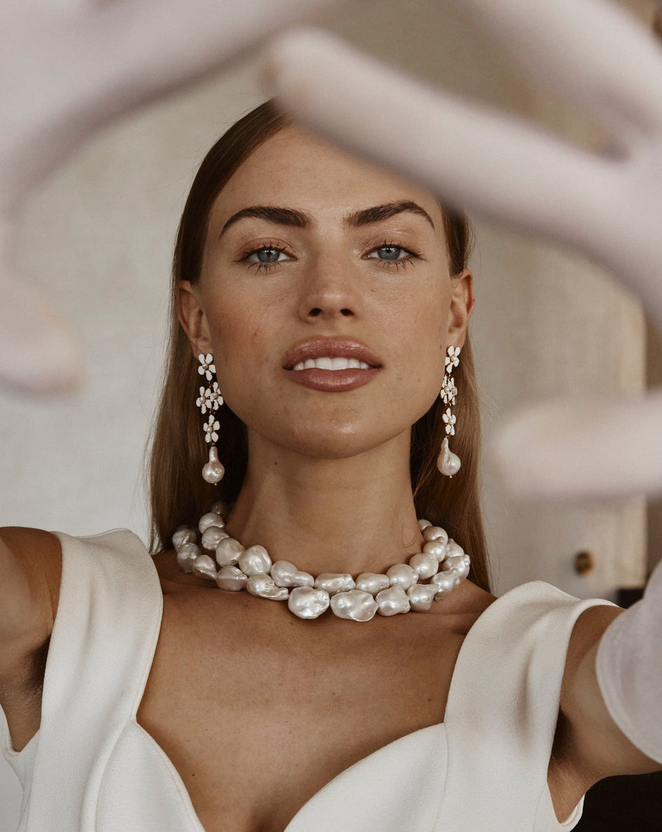 Elodie Earrings White Christie Nicolaides