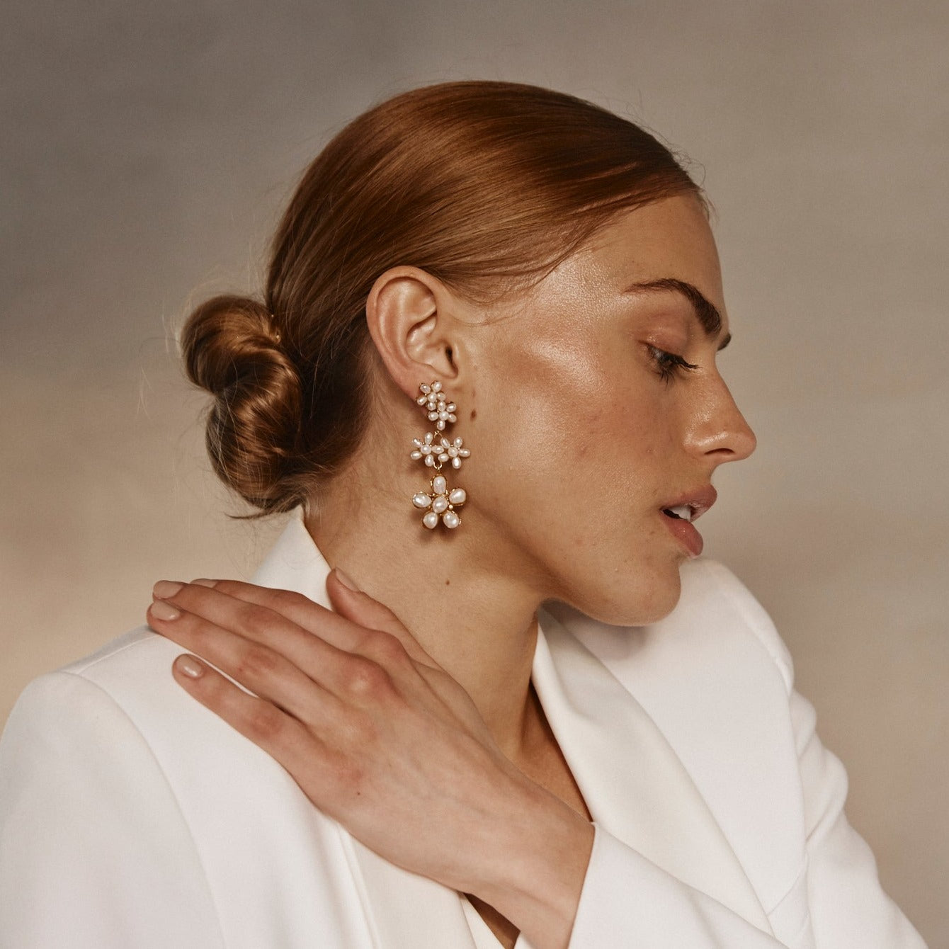 Imperfect Astrid Earrings Pearl