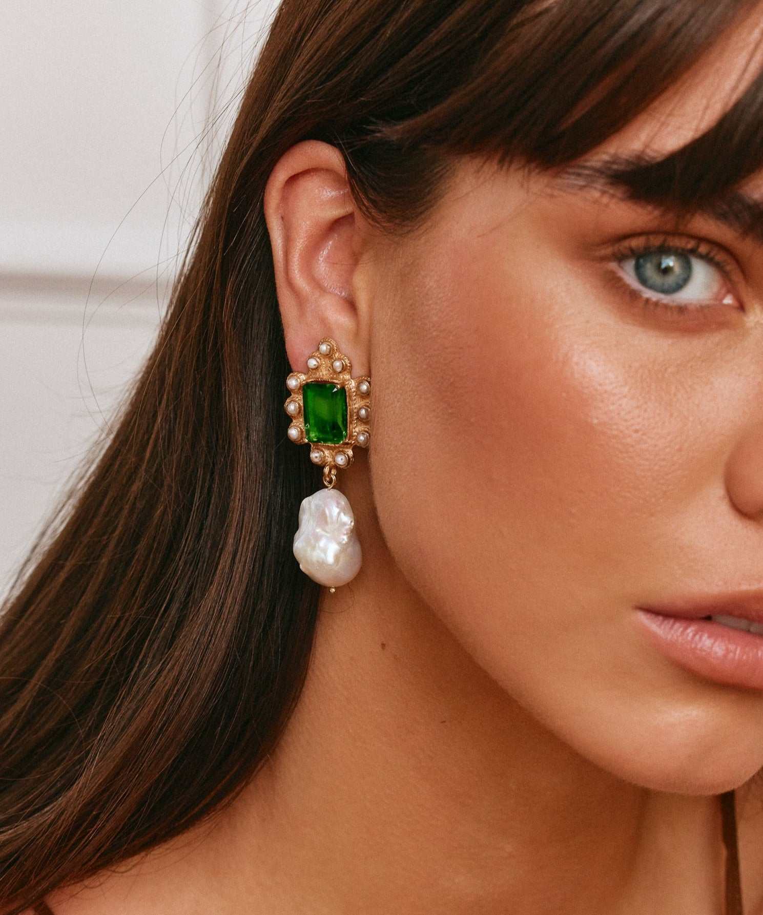 Luxury Designer Amalita Green Earrings by Christie Nicolaides
