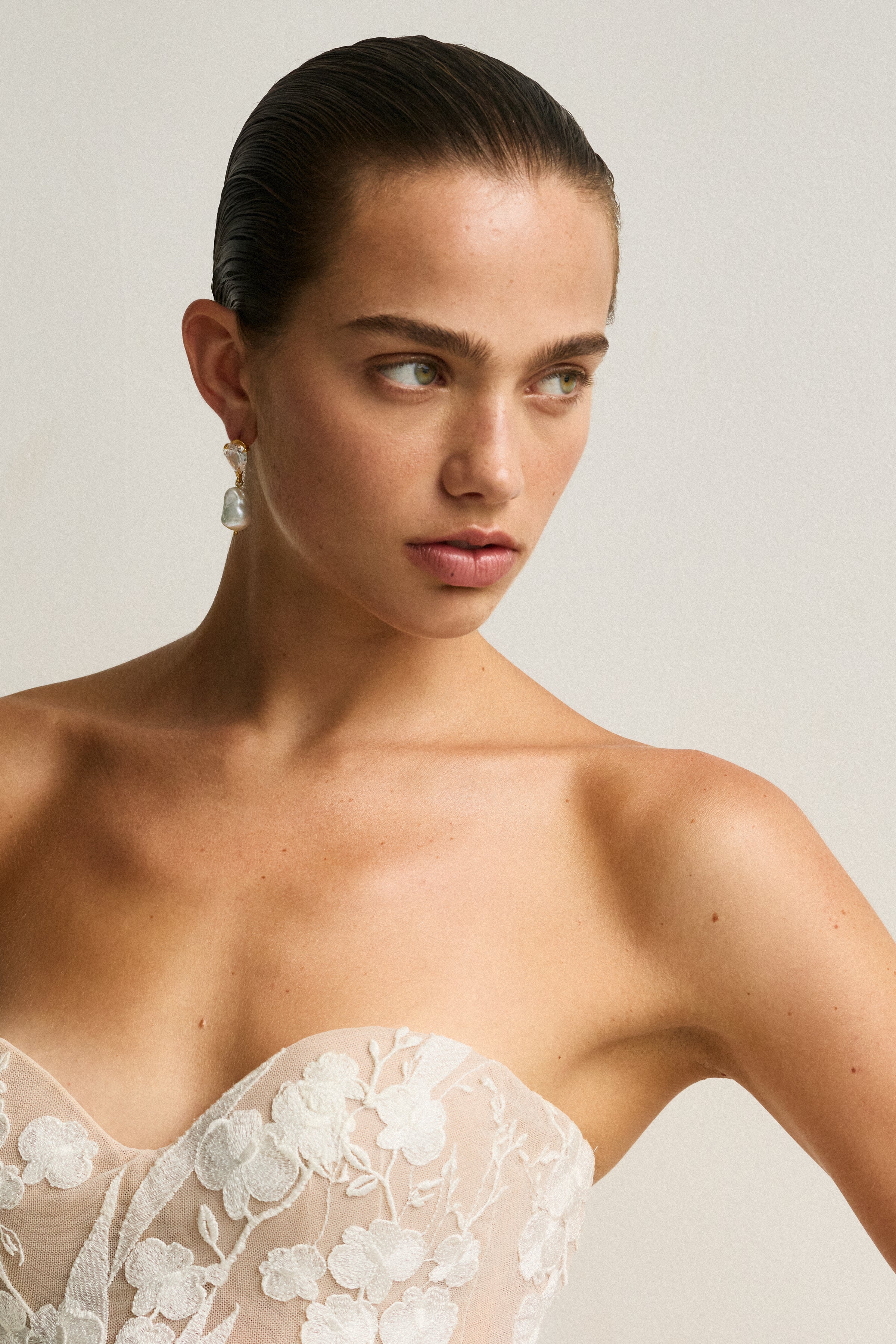 Luxury Designer Angelina Crystal Pearl Earrings by Christie Nicolaides
