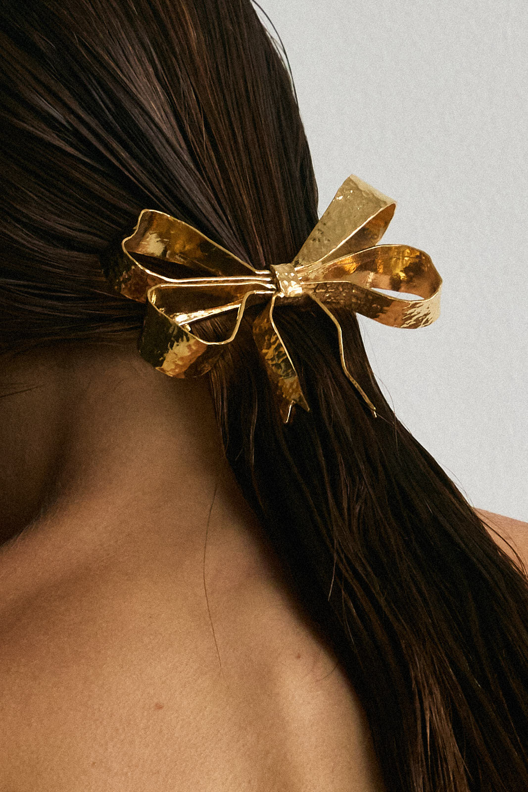 Luxury Designer Arianna Gold Bow Hair Clip by Christie Nicolaides