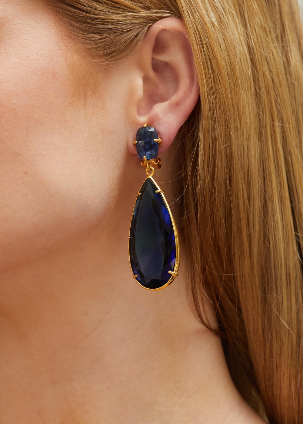 Imperfect Franca Earrings Dark Blue