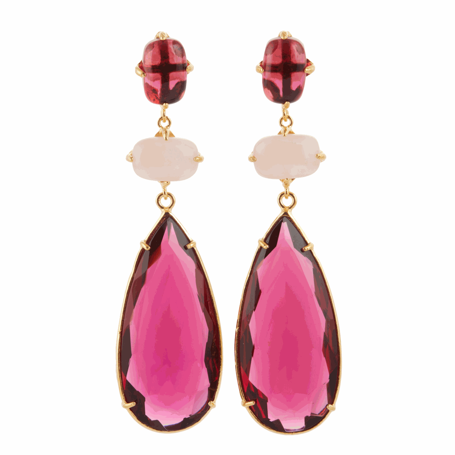 Luxury Designer Francesca Hot Pink Earrings by Christie Nicolaides