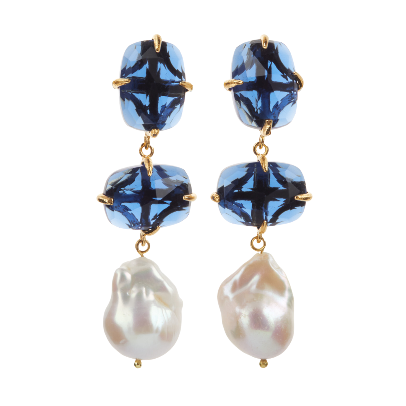 Gia Earrings Dark Blue