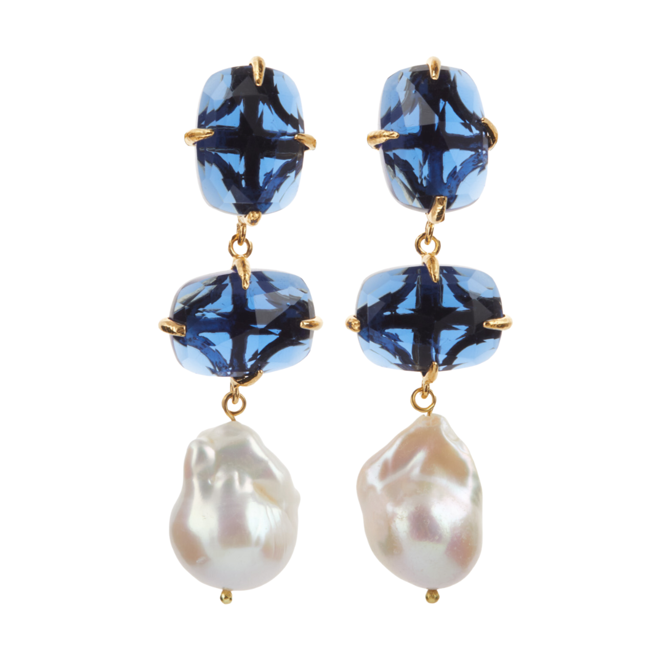Dark blue drop discount earrings