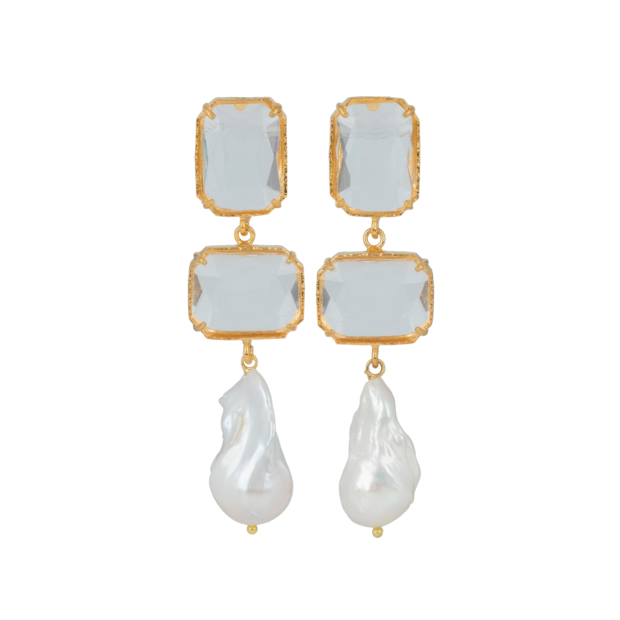 Pearl Daphne Clear Earrings by Christie Nicolaides