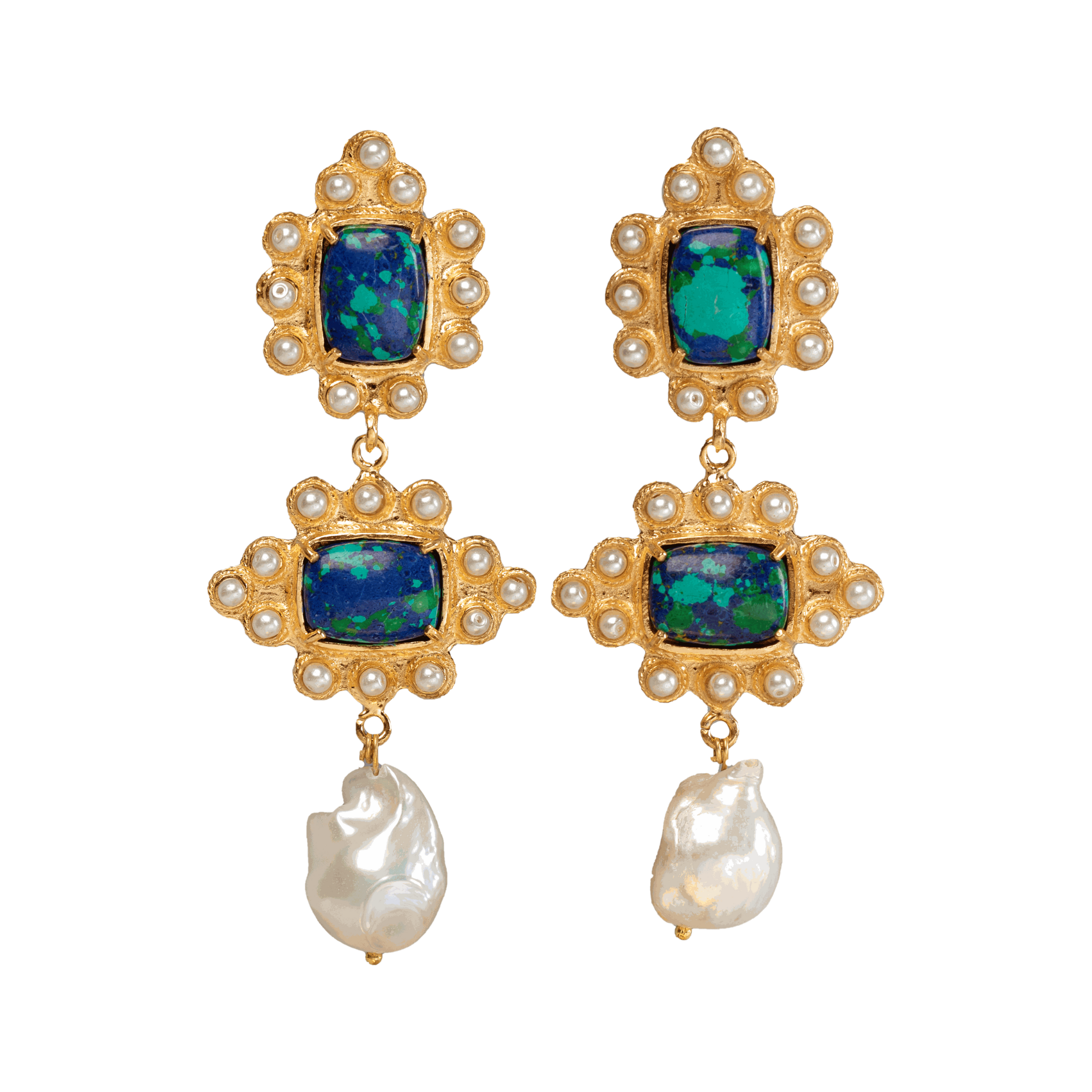 Graciela Earrings Green & Blue