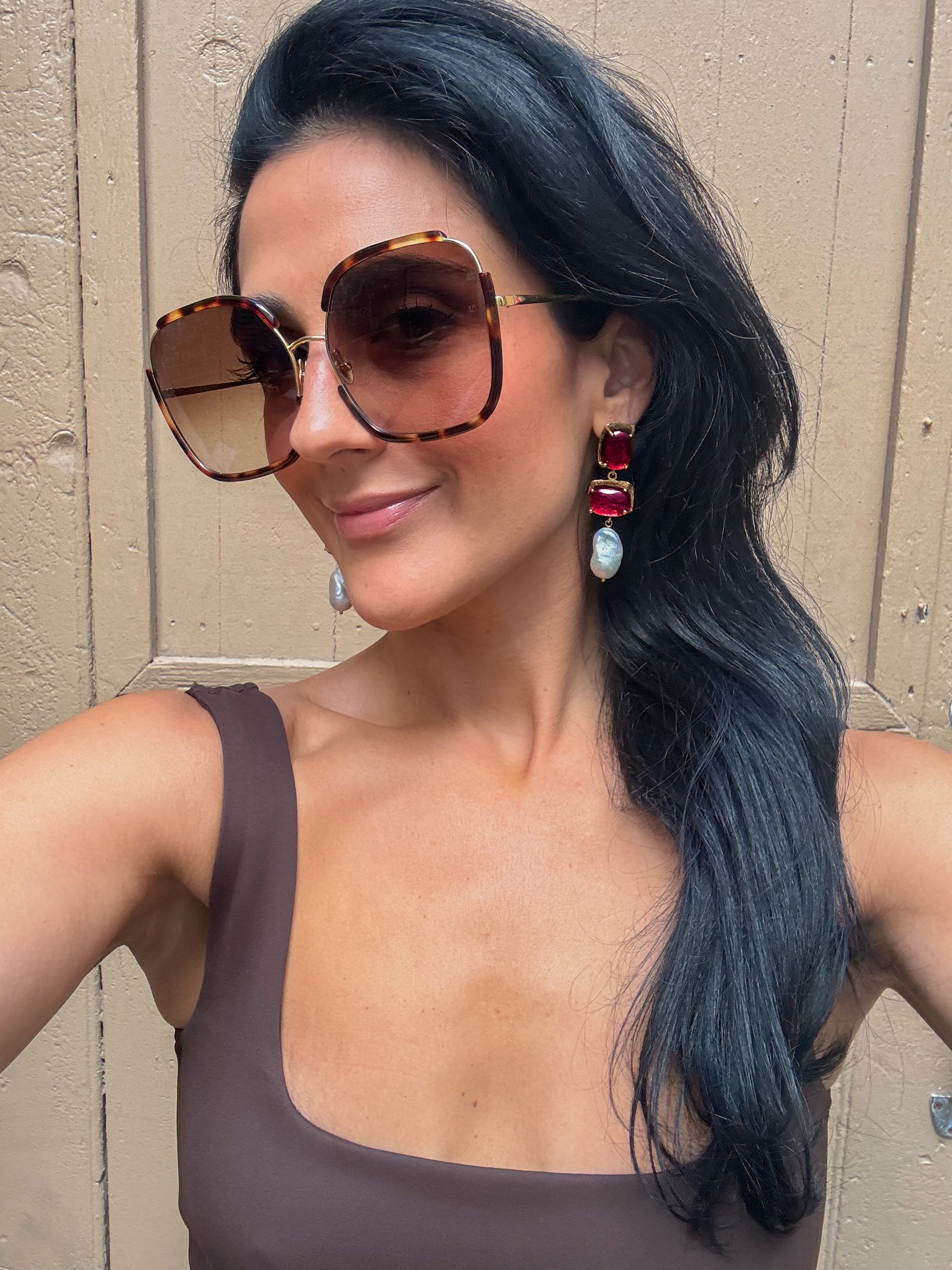 Loren Earrings Hot Pink