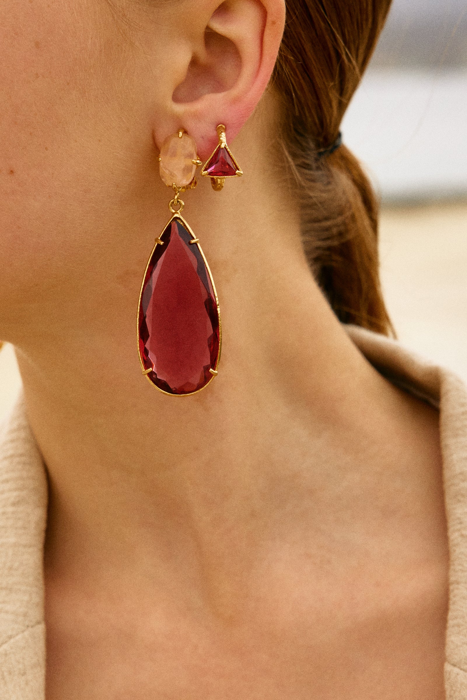 Imperfect Franca Earrings Hot Pink