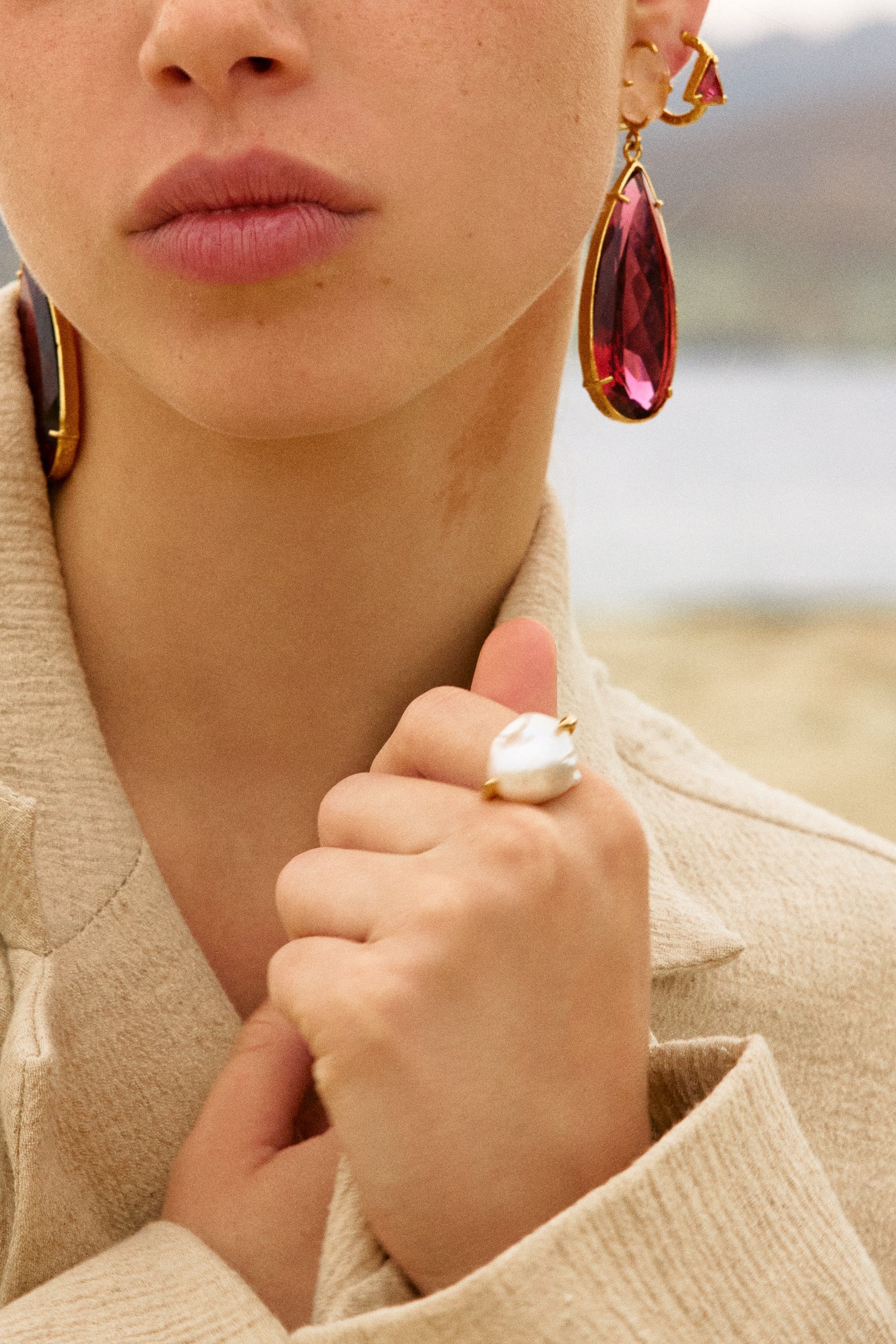 Imperfect Franca Earrings Hot Pink