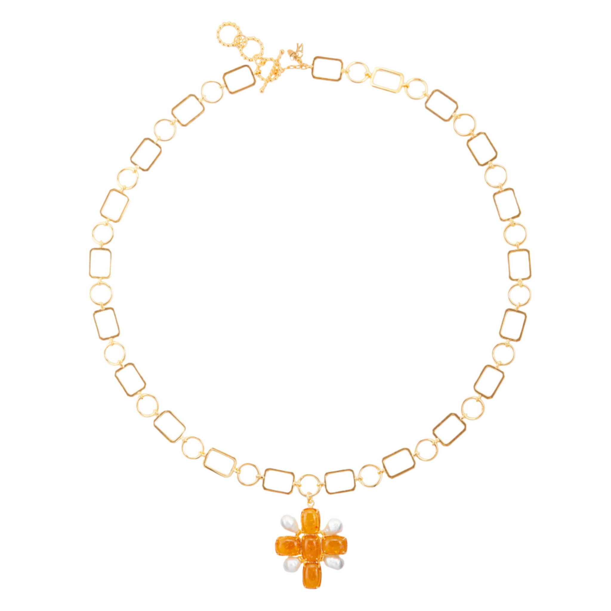 Luxury Designer Electra Orange Necklace by Christie Nicolaides