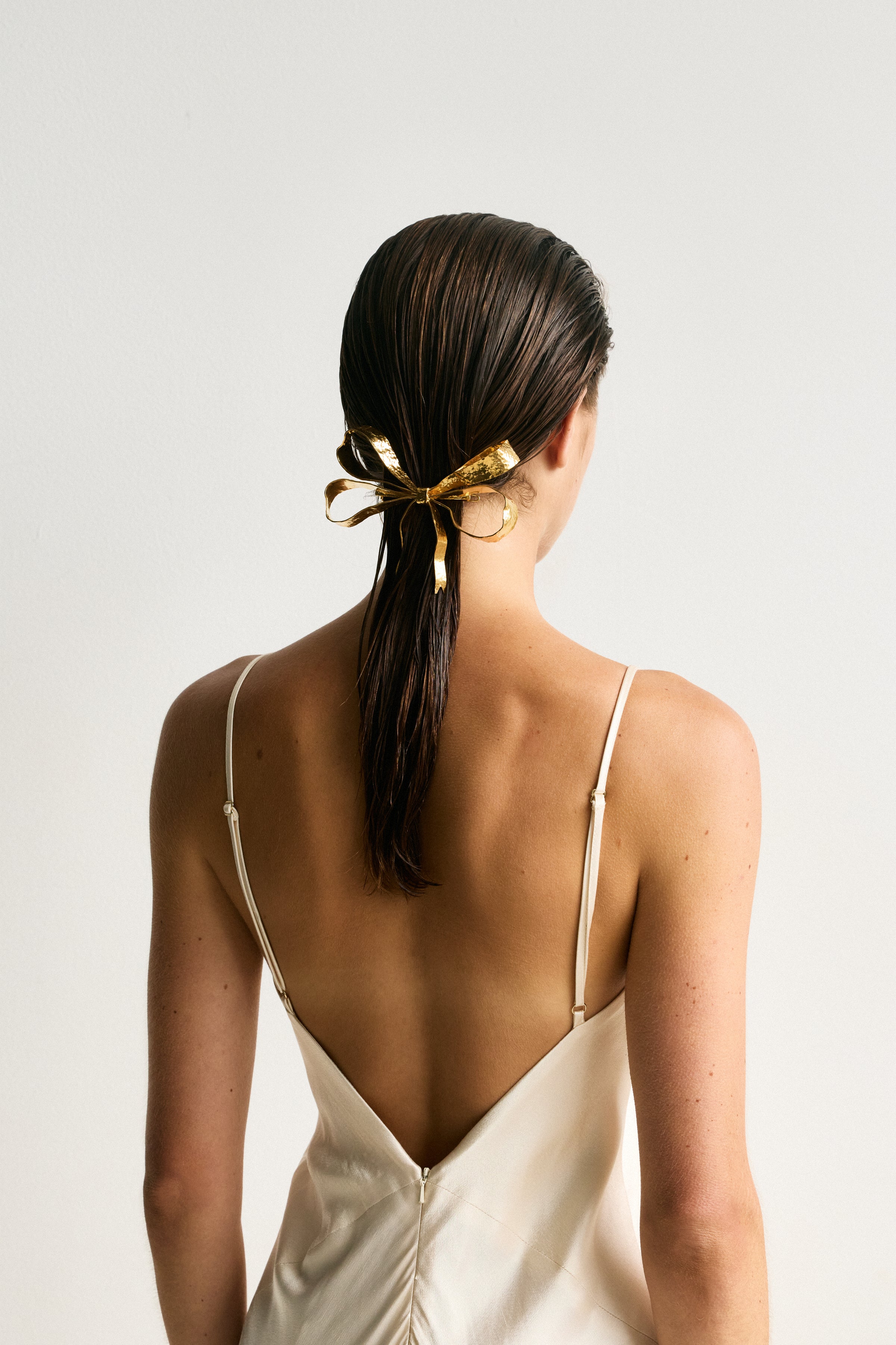 Luxury Designer Margot Gold Bow Hair Clip by Christie Nicolaides
