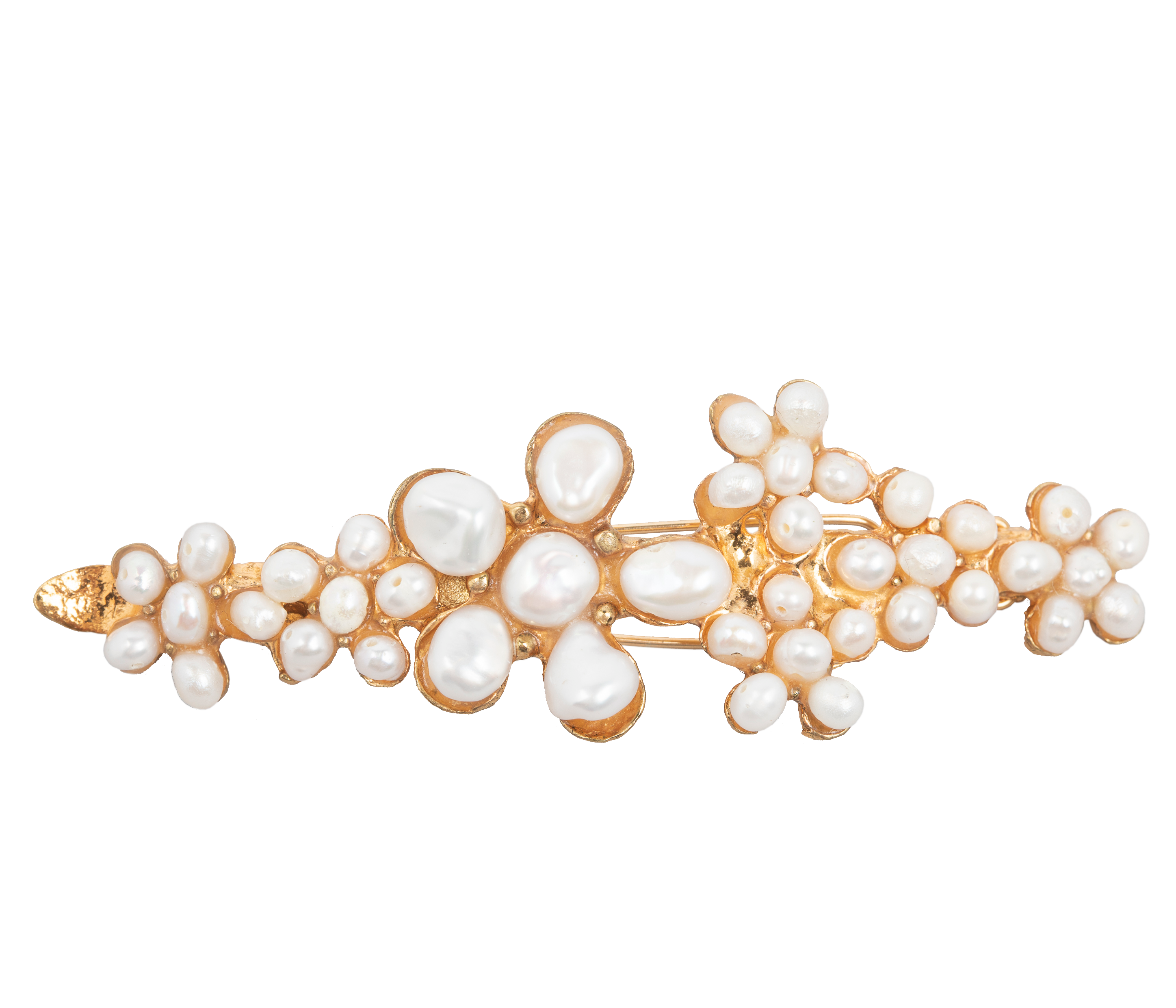 Lena Hair Clip Gold Pearl
