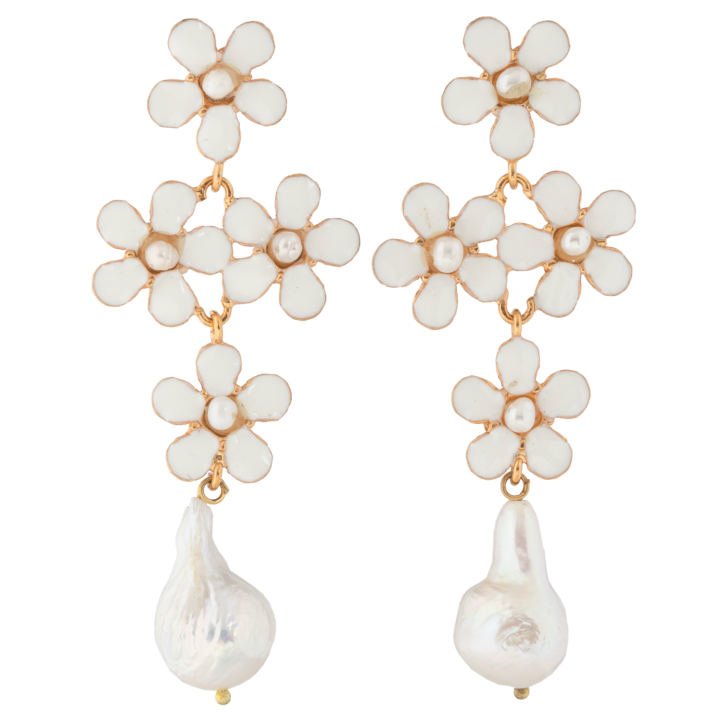 Elodie Earrings White