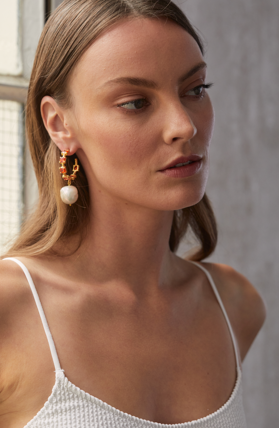 Anita Hoops Dark Orange