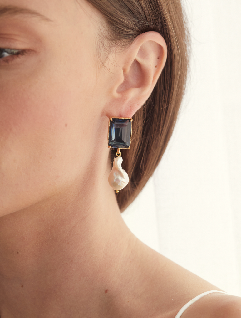 Evie Earrings Midnight Blue