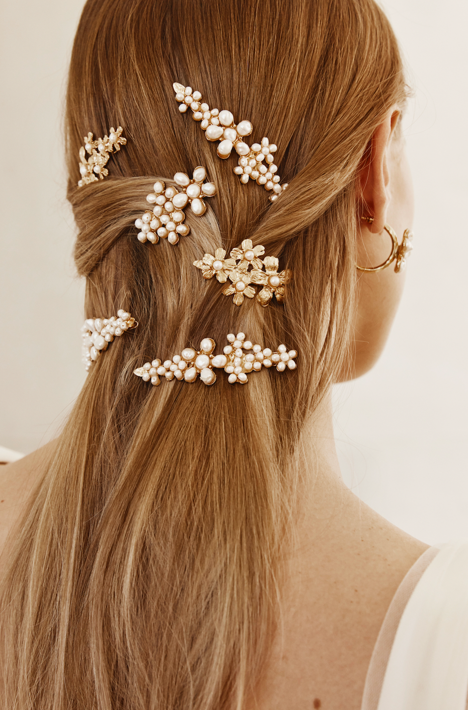 Lena Hair Clip Gold Pearl