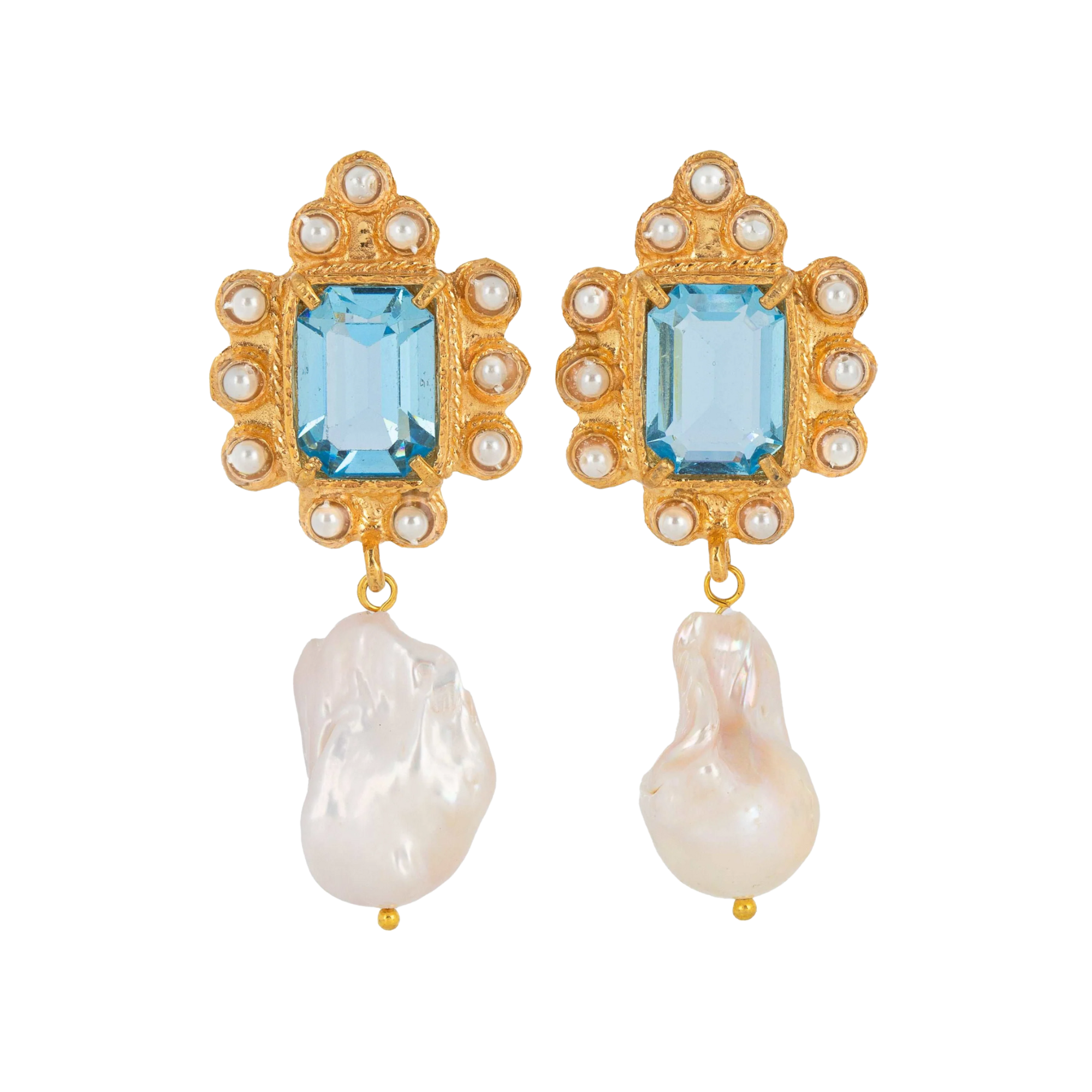 Amalita Blue Pearl Earrings by Christie Nicolaides