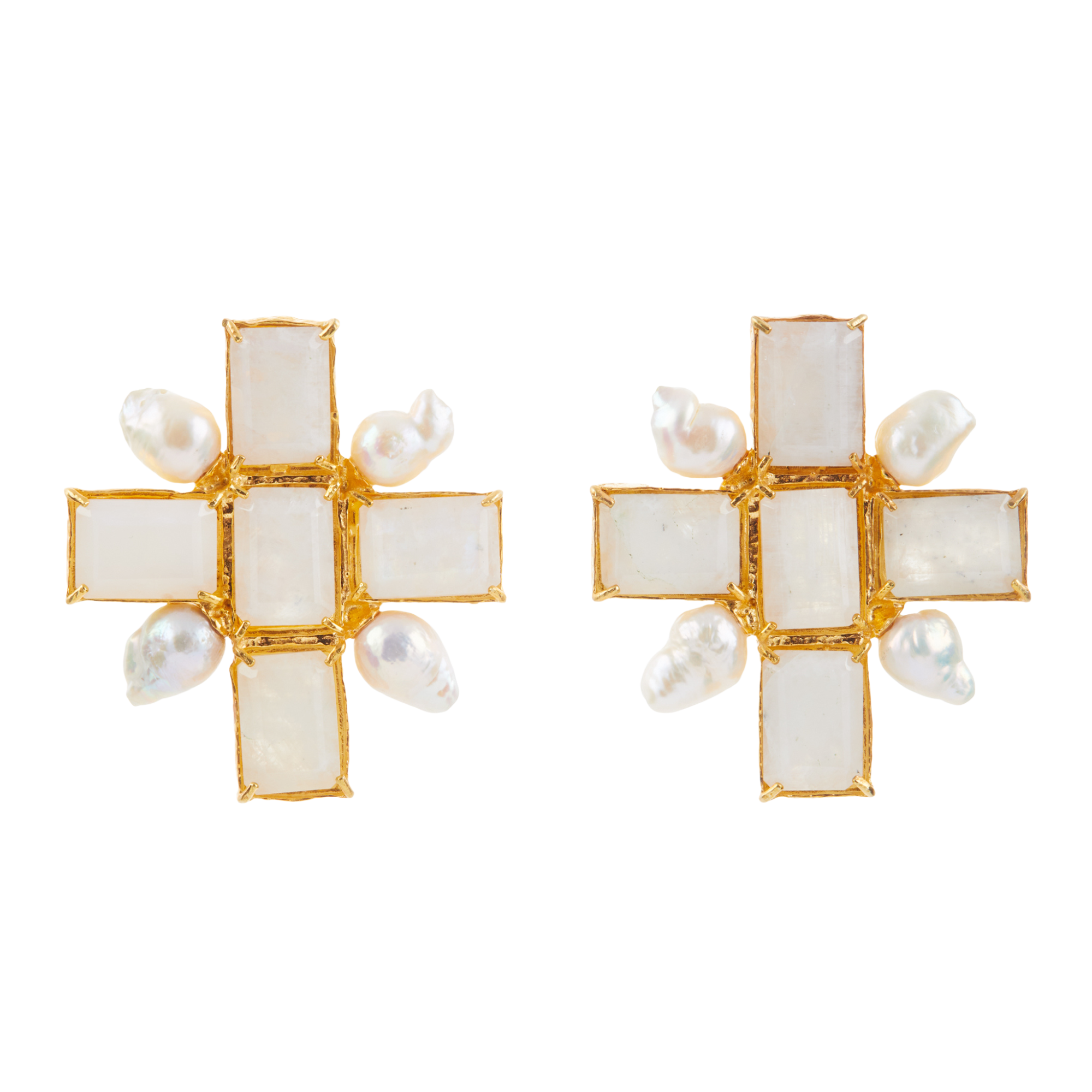 Cinda Earrings White