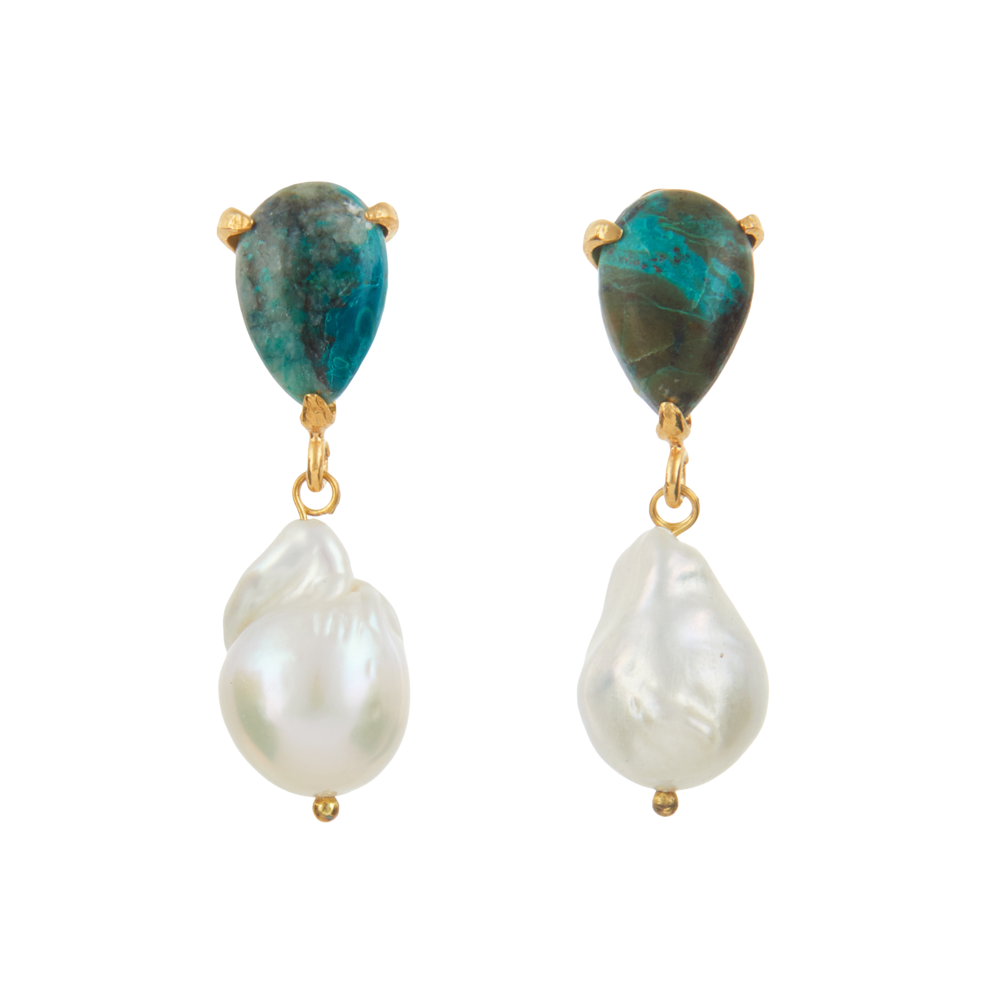 Angelina Turquoise Pearl Earrings by Christie Nicolaides