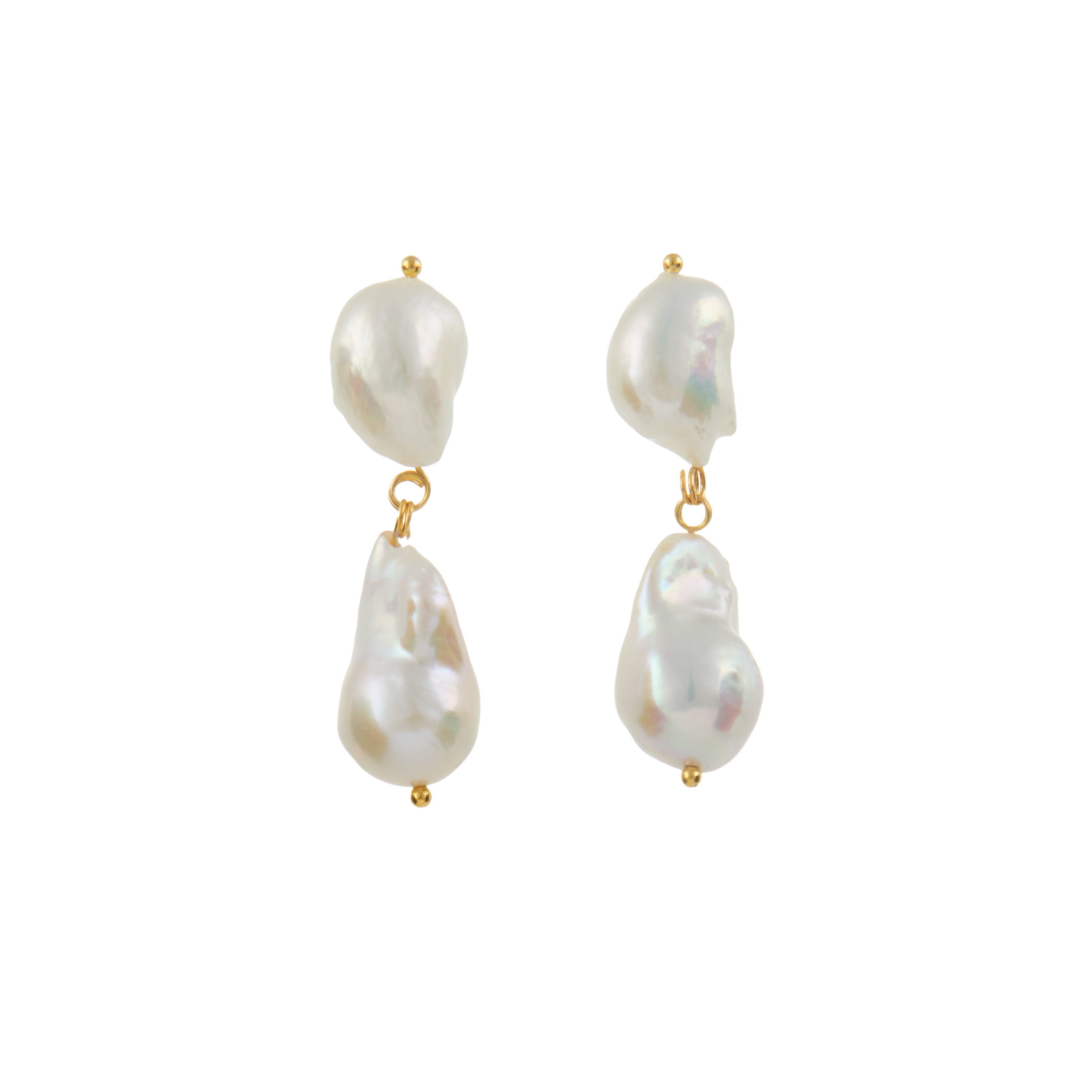 Luxury Designer Delilah Pearl Gold Earrings by Christie Nicolaides