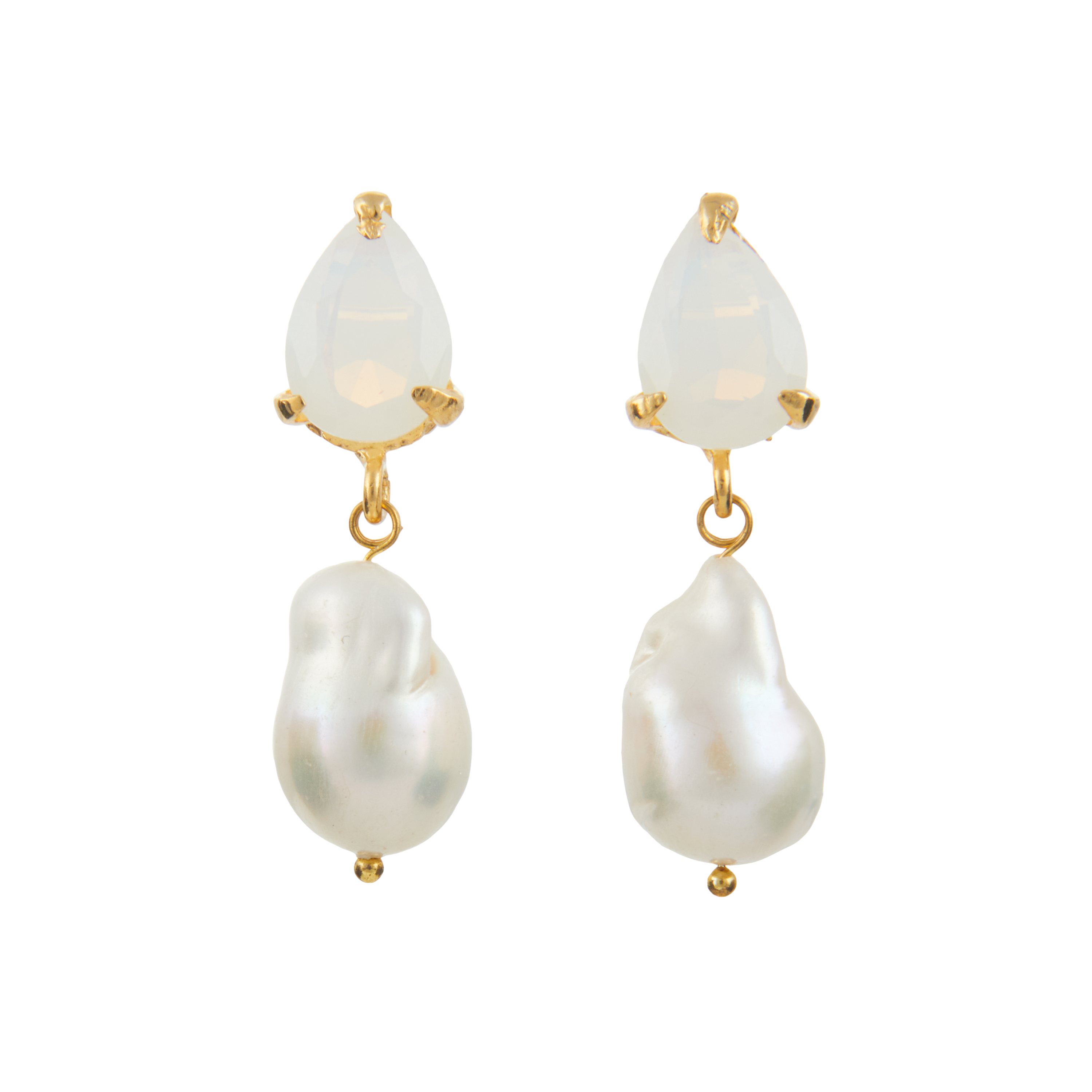 Luxury Designer Ella Pearl Moonstone Earrings by Christie Nicolaides