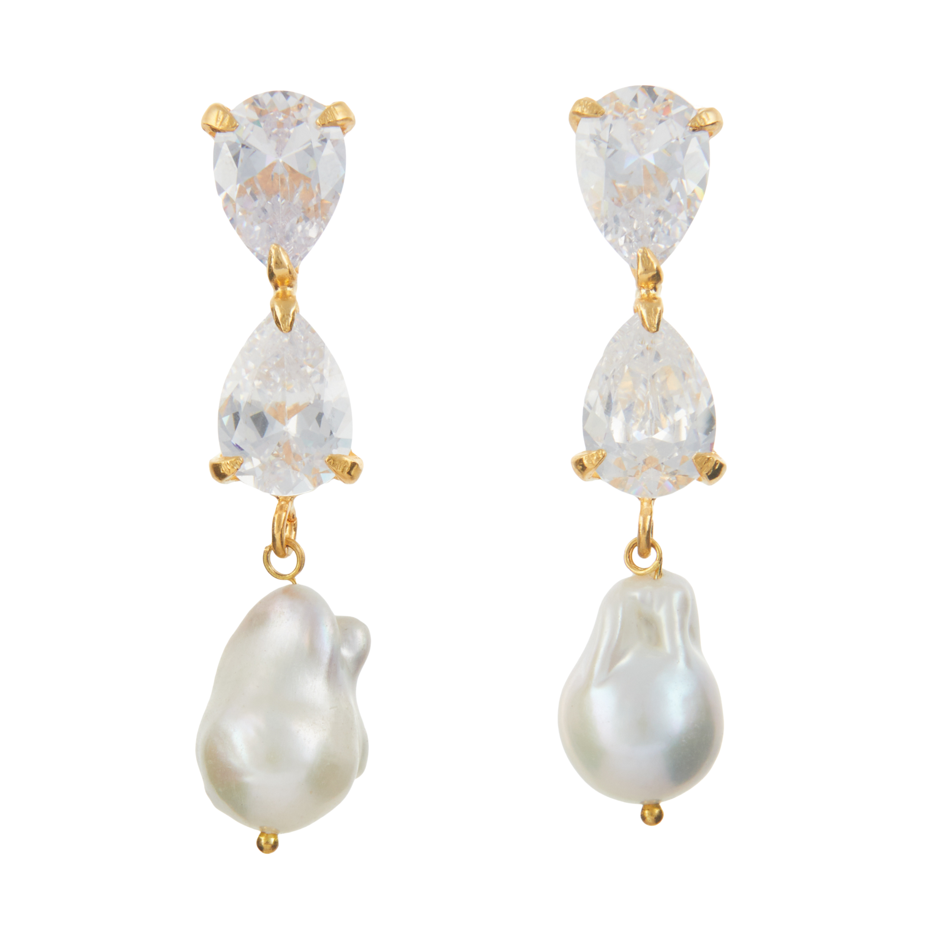 Luxury Designer Saskia Crystal Pearl Earrings by Christie Nicolaides