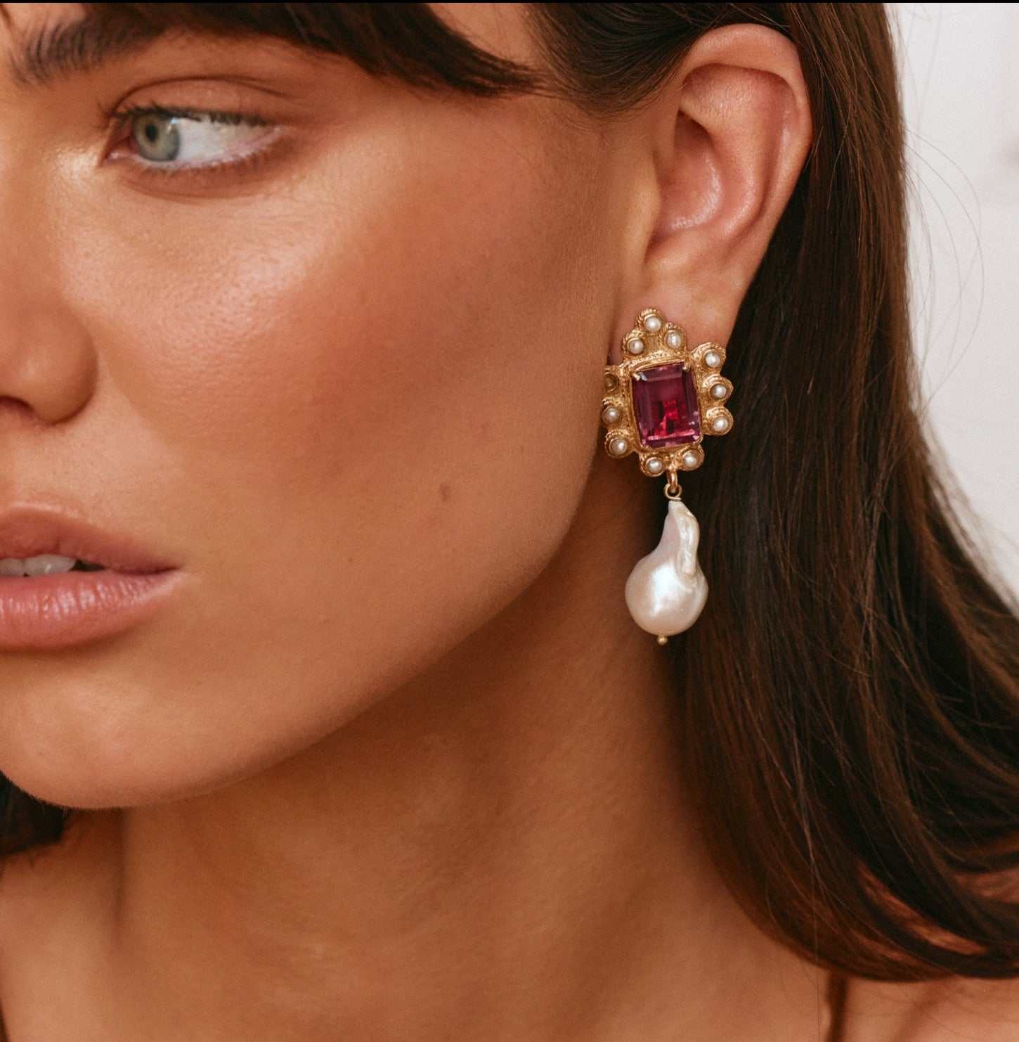 Luxury Designer Amalita Hot Pink Earrings by Christie Nicolaides