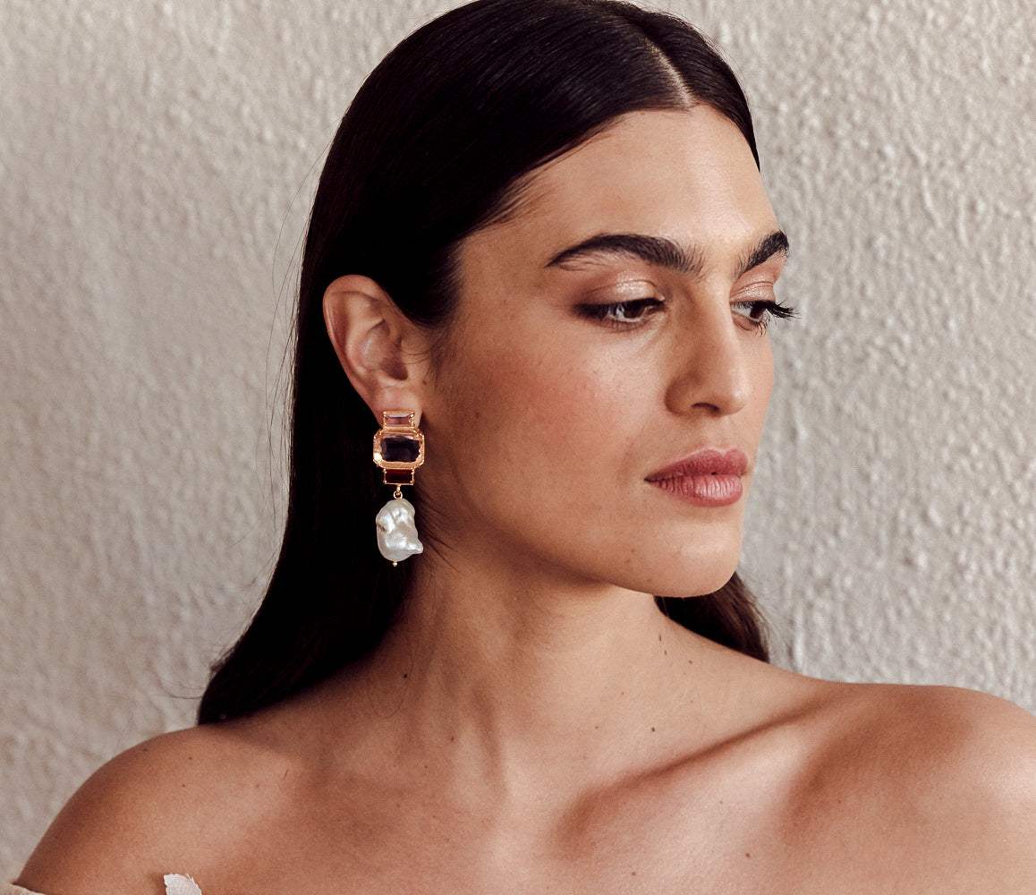 Luxury Designer Bambina Pink Bridal Earrings by Christie Nicolaides