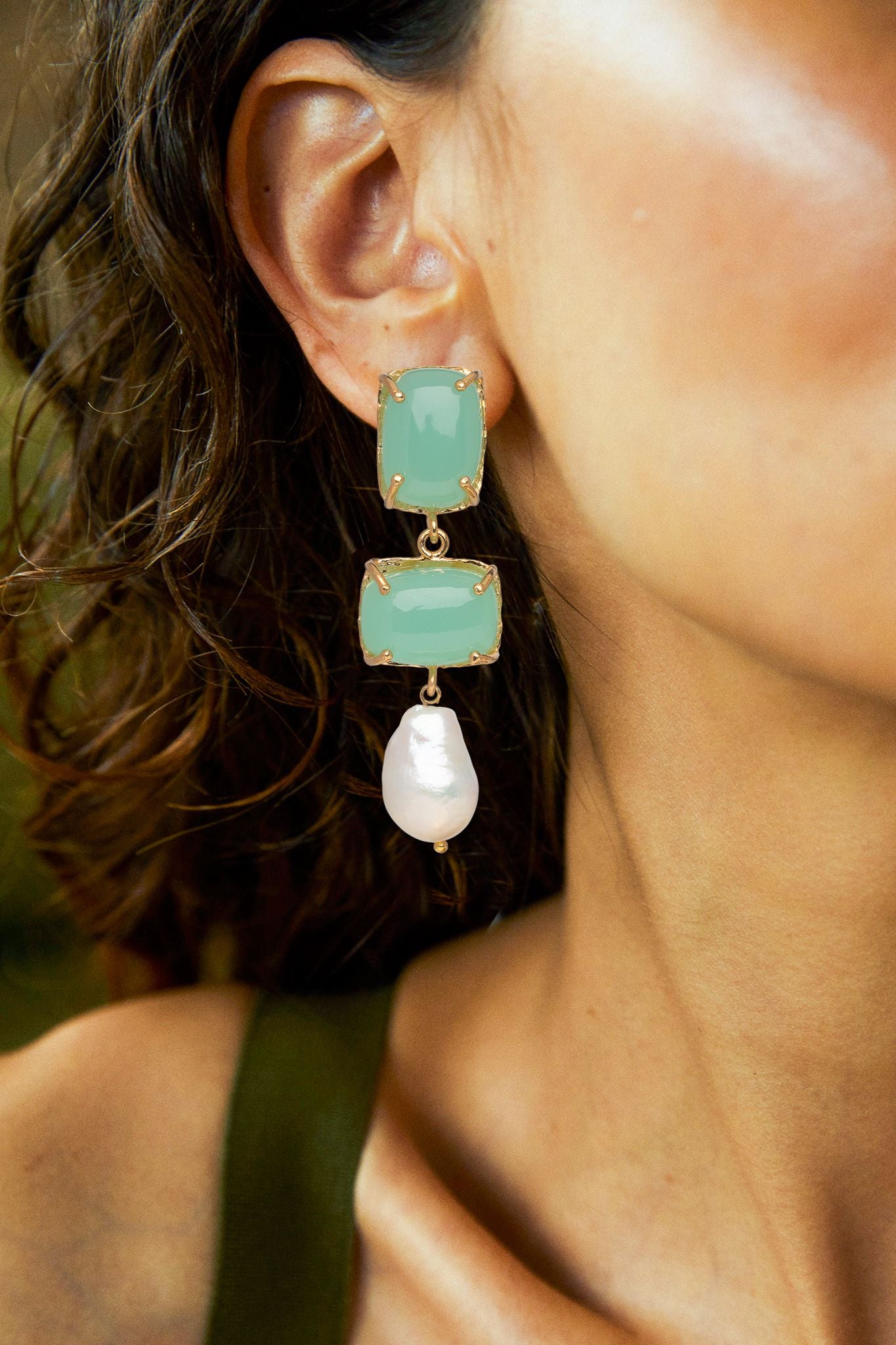 Loren Earrings Pale Green