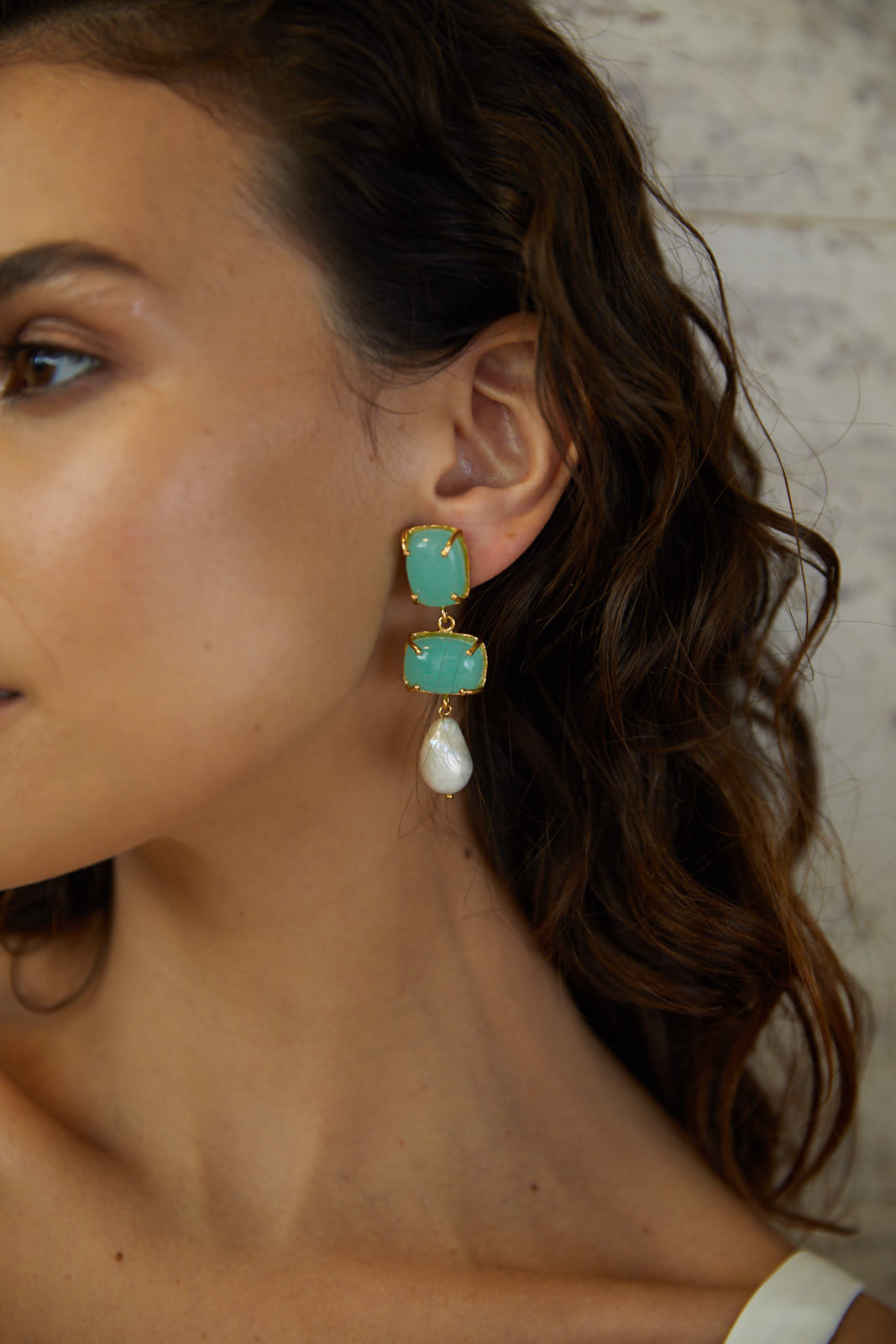Loren Earrings Pale Green