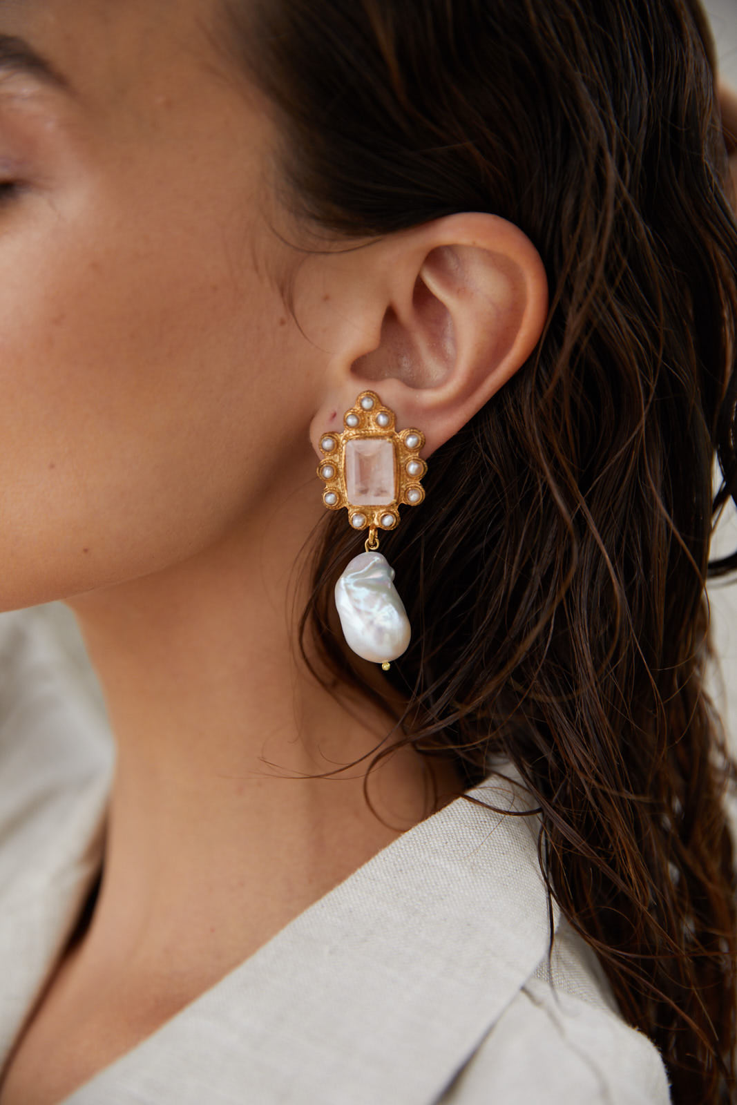 Amalita Earrings Pale Pink