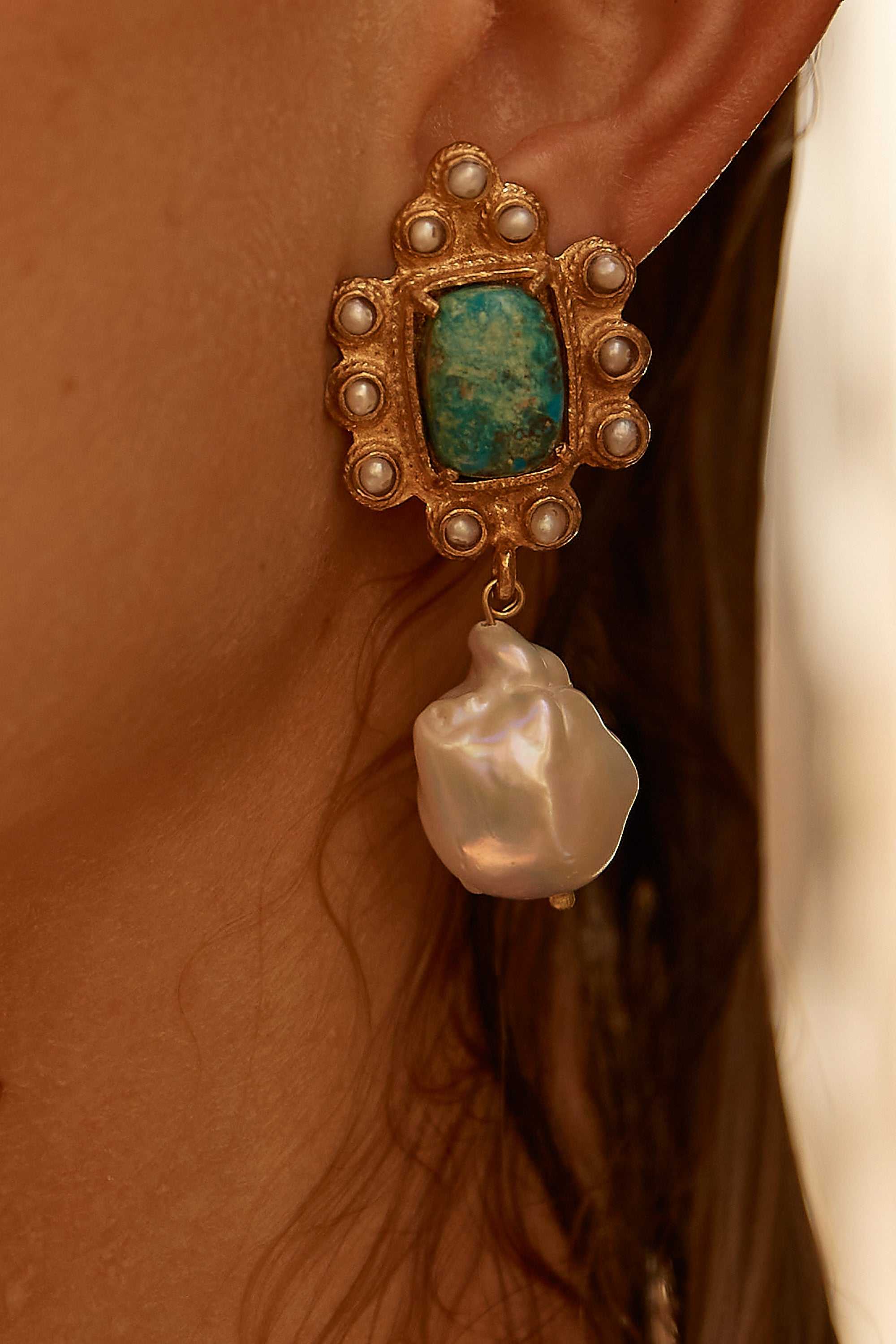 Luxury Designer Amalita Turquoise Earrings by Christie Nicolaides