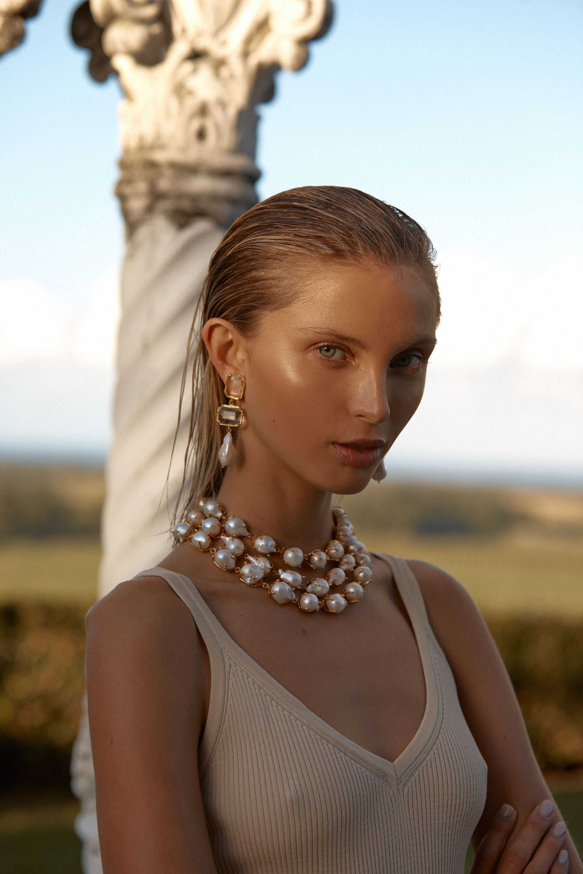 Designer Pearl Angelica Necklace by Christie Nicolaides