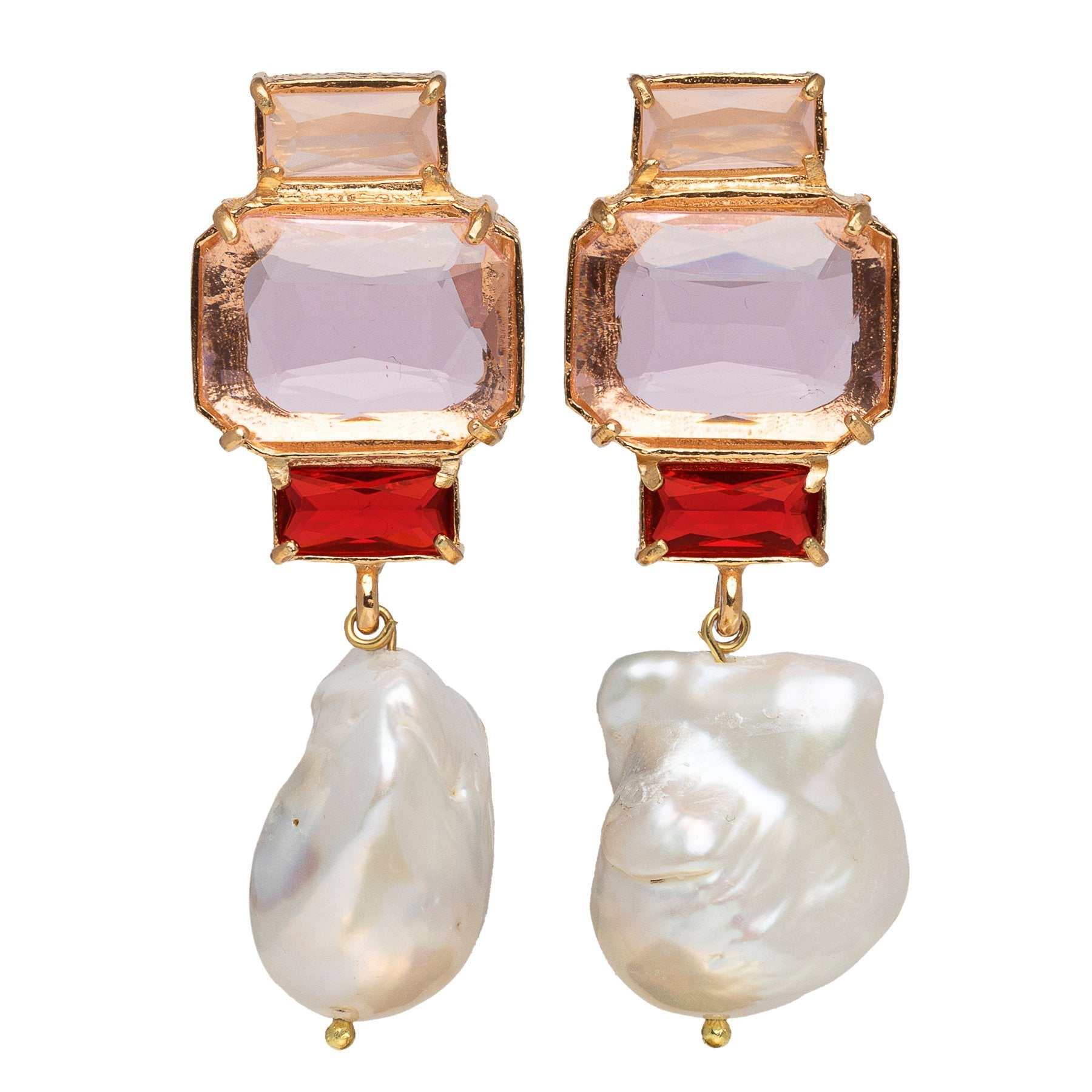 Luxury Designer Bambina Pink Bridal Earrings by Christie Nicolaides