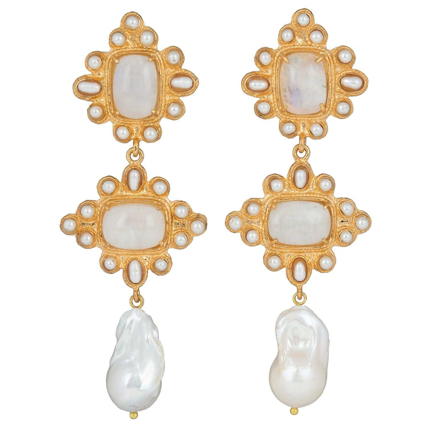 Luxury Designer Charlotte White Earrings by Christie Nicolaides