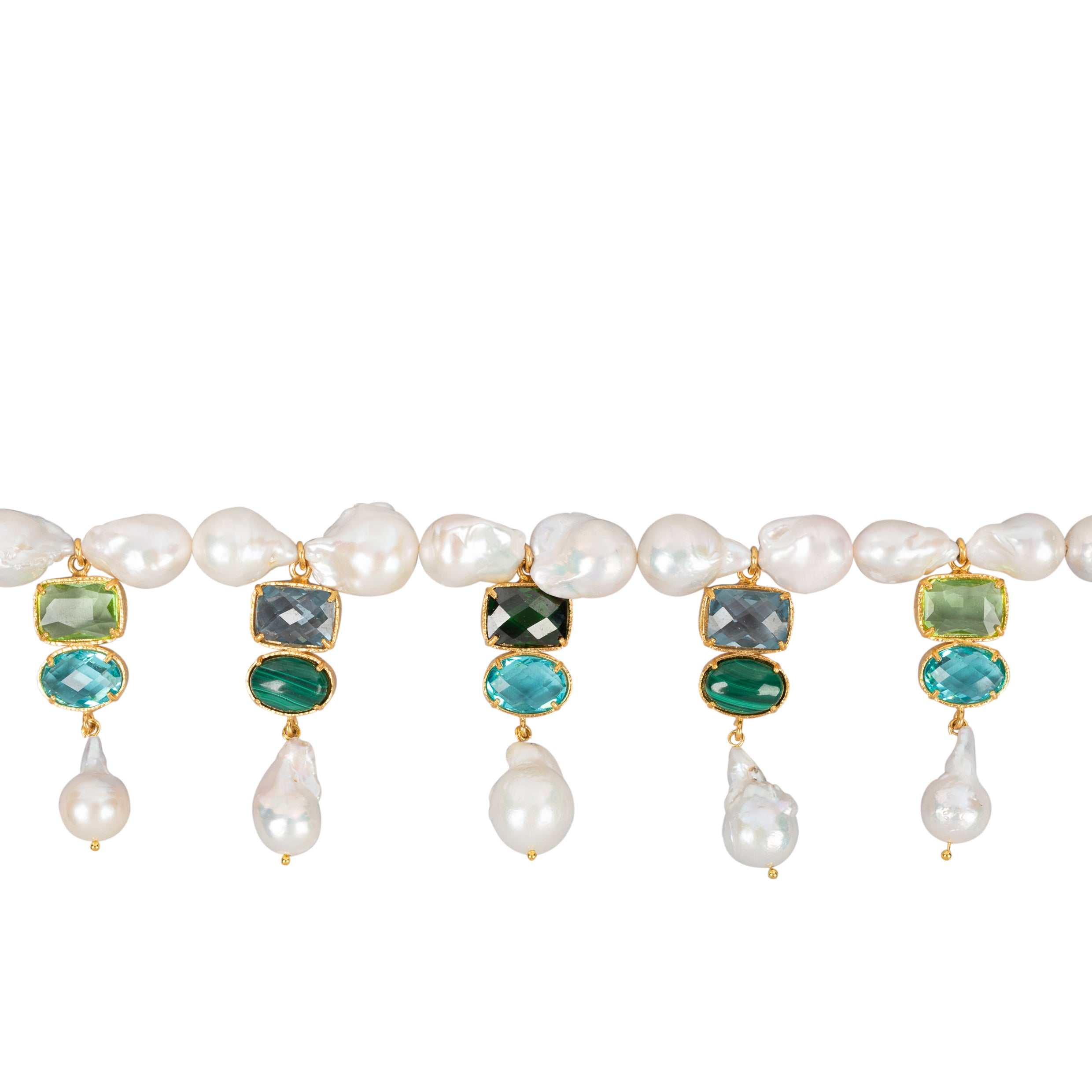 Luxury Designer Blue Pearl Ari Necklace by Christie Nicolaides