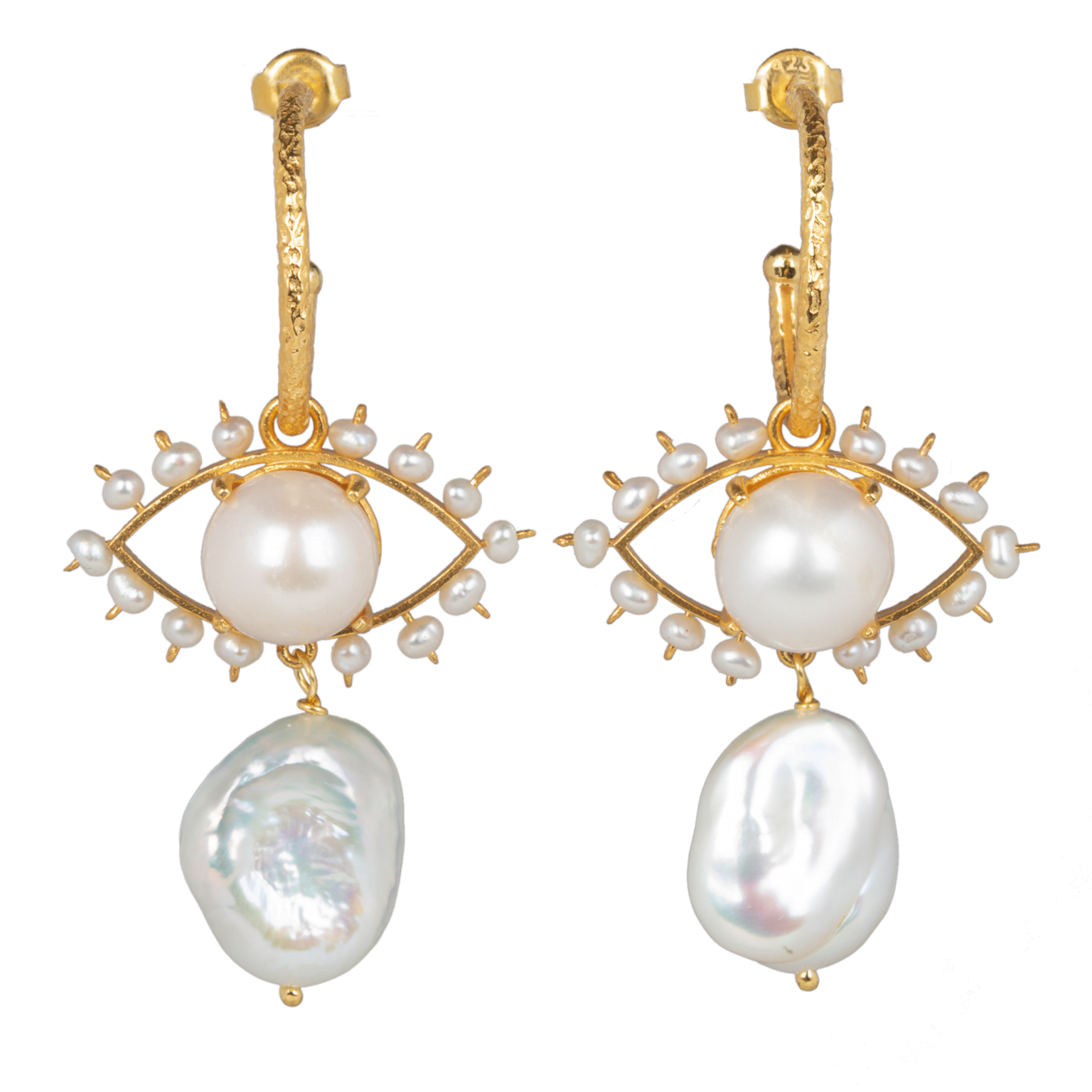 Iris Hoops Pearl