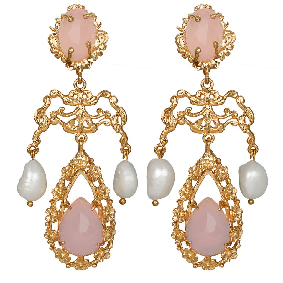Liliana Earrings Gold/Pale Pink