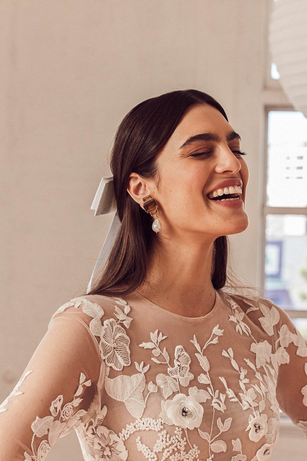 Luxury Designer Bambina Chocolate Bridal Earrings by Christie Nicolaides