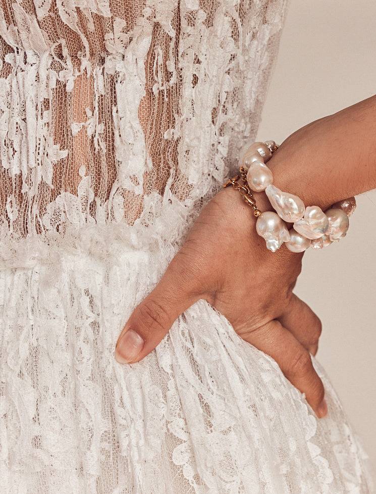 Luxury Designer Pearl Eéonore Bridal Bracelet by Christie Nicolaides