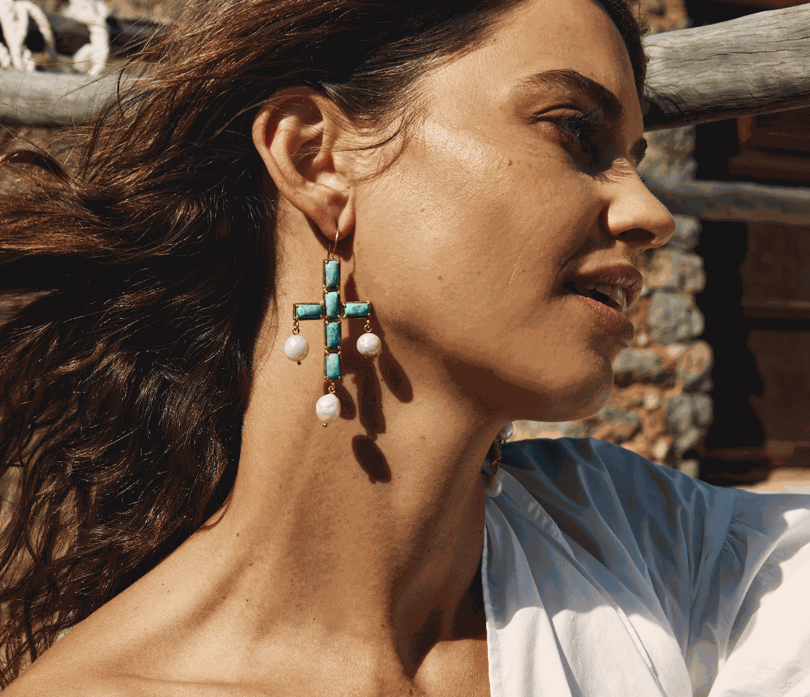 Luxury Designer Stefania Turquoise Earrings by Christie Nicolaides