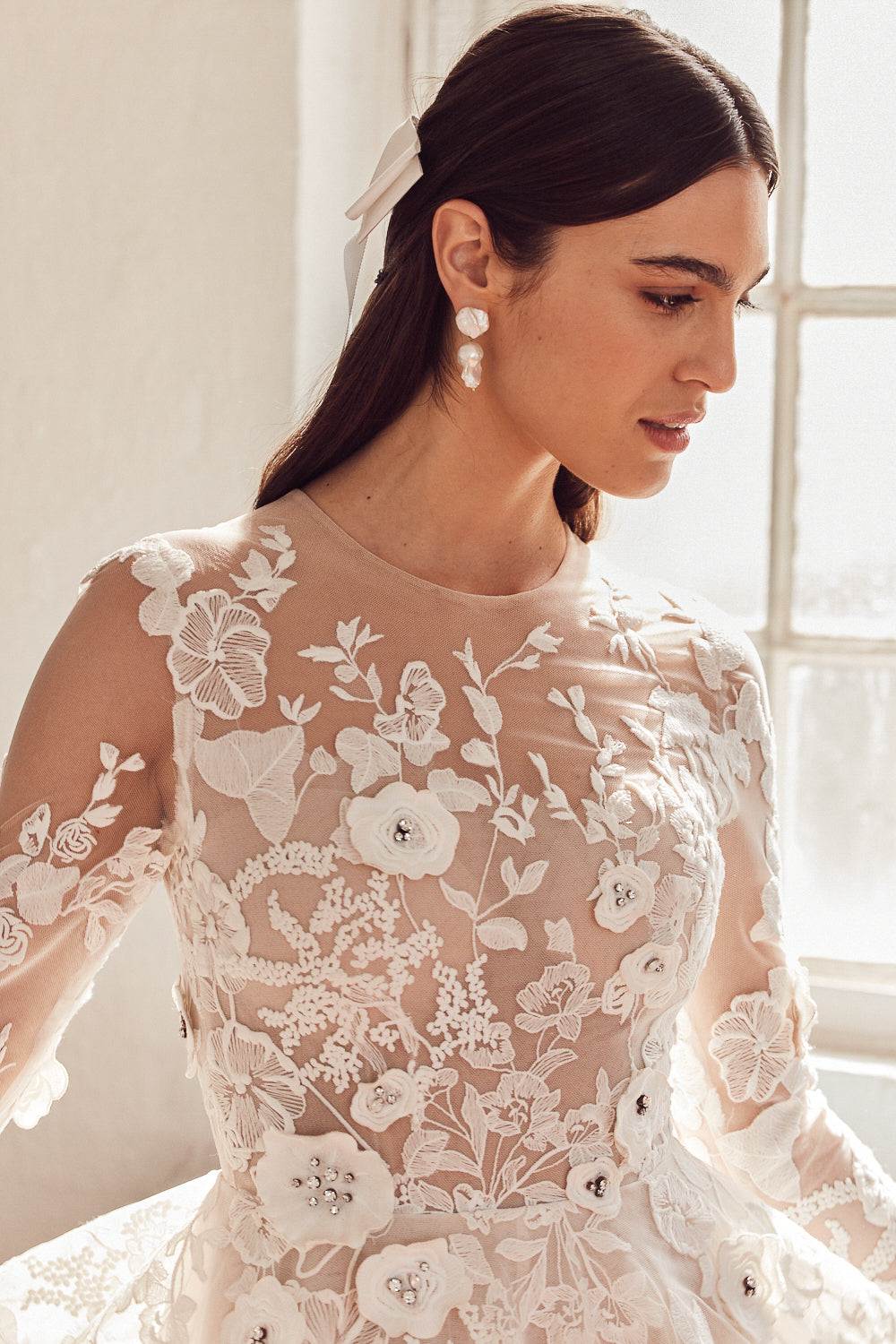 Luxury Designer Thalia Pearl Bridal Earrings