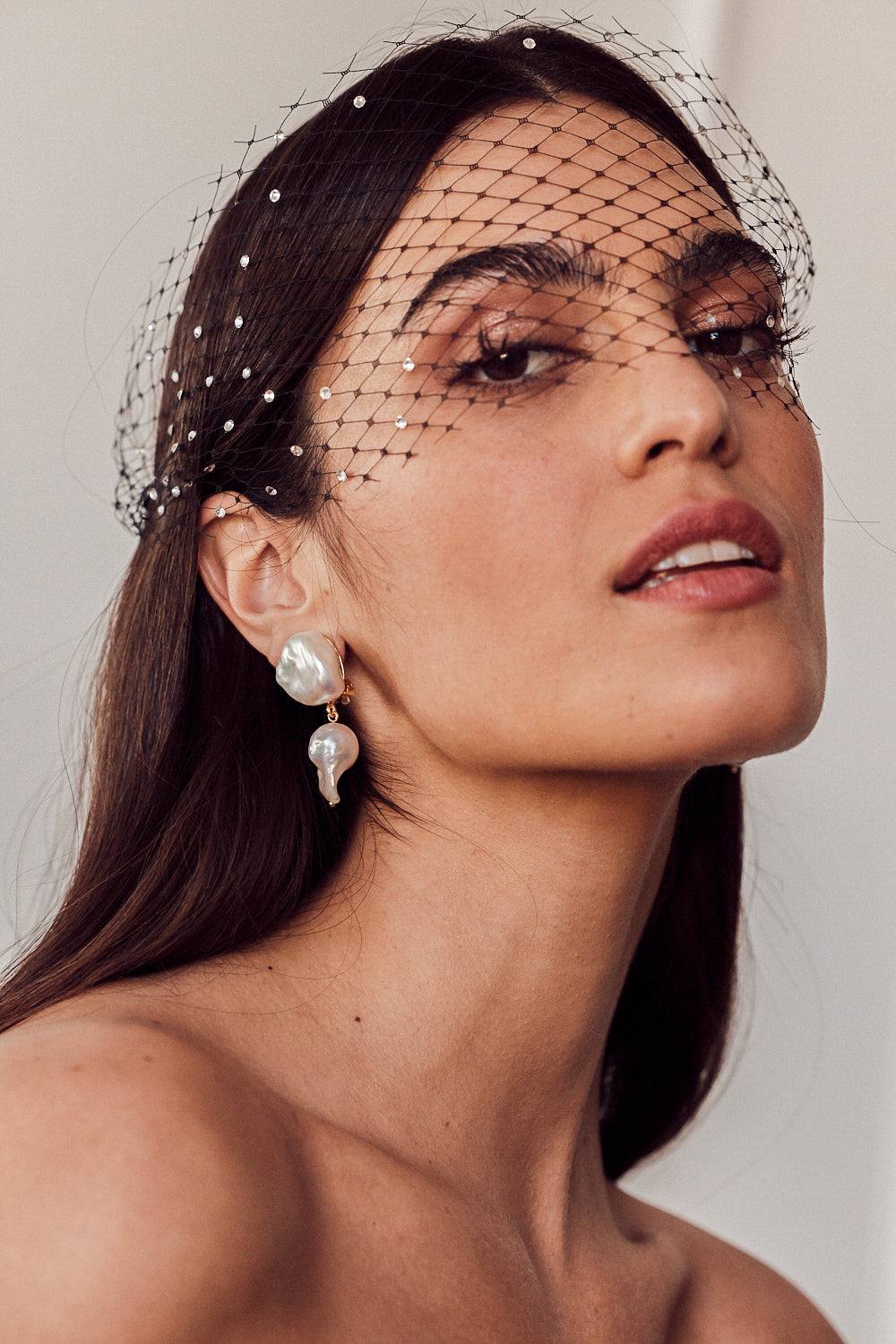 Luxury Designer Thalia Pearl Bridal Earrings