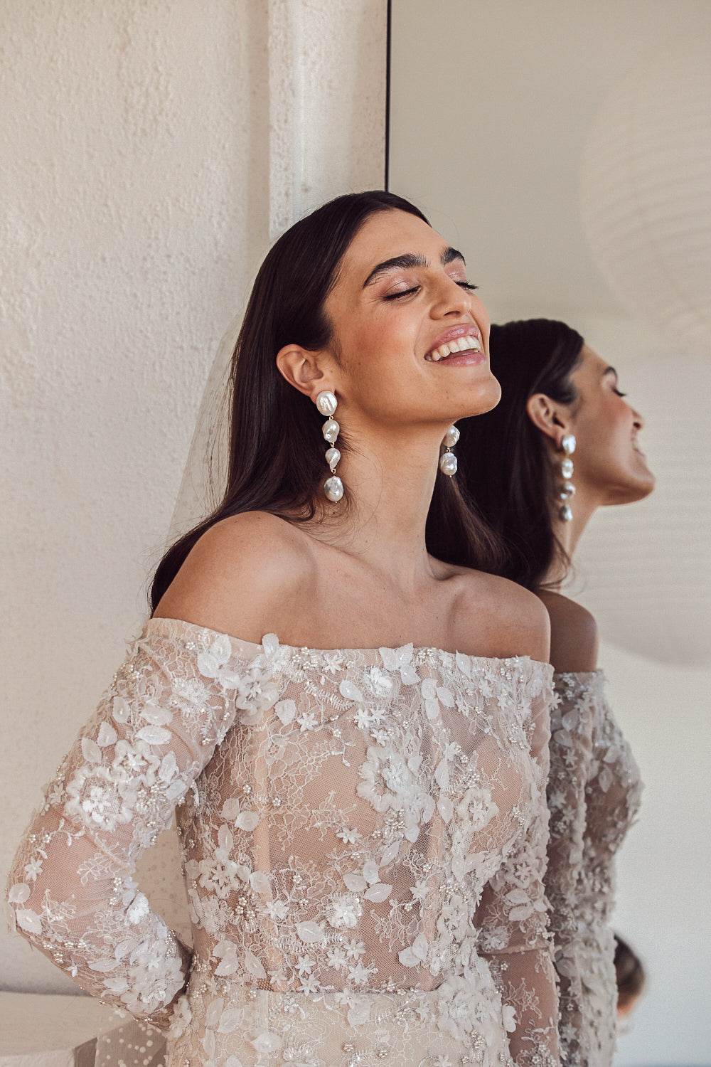 Luxury Designer Zealie Bridal Pearl Earrings by Christie Nicolaides