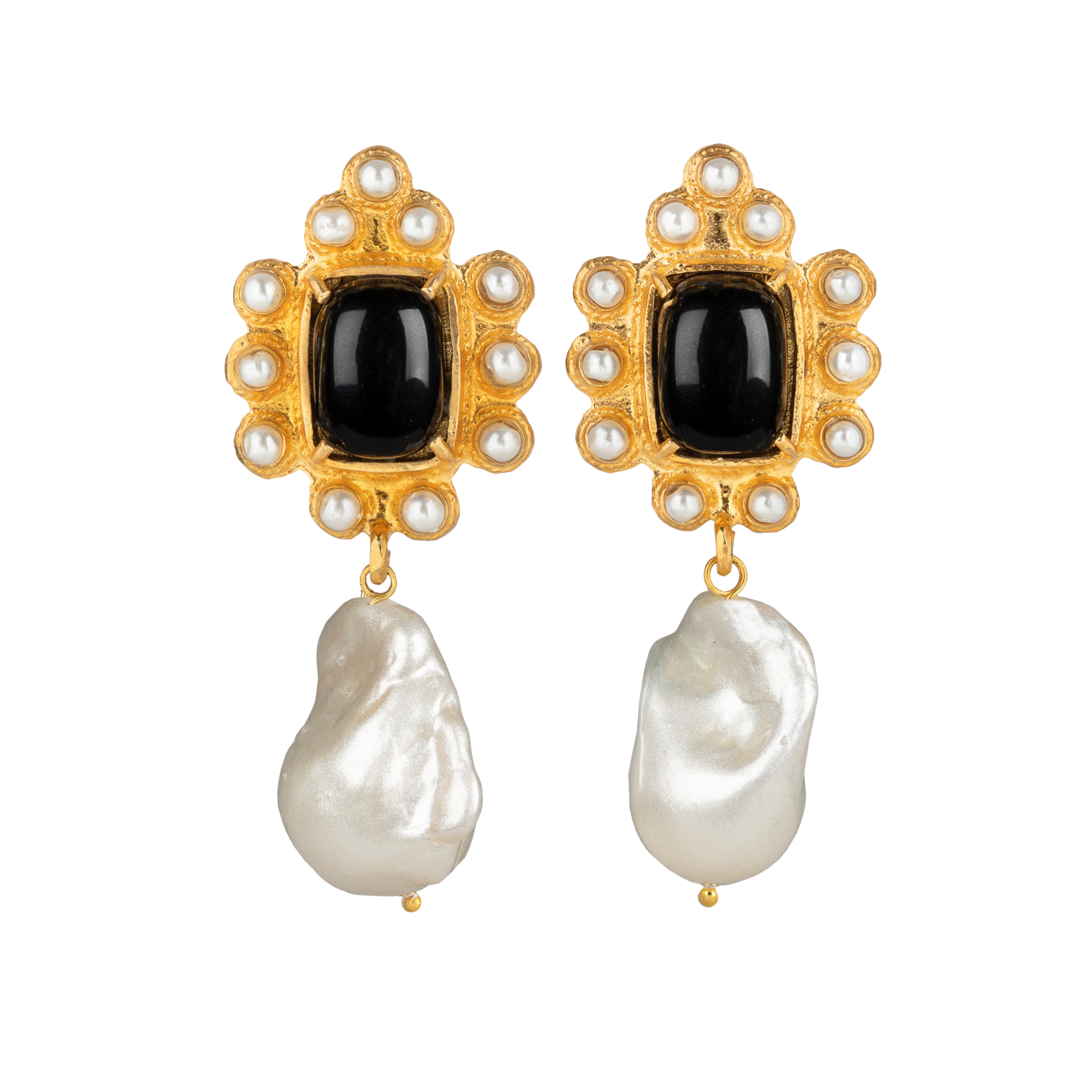 Pearl Amalita Black Earrings by Christie Nicolaides