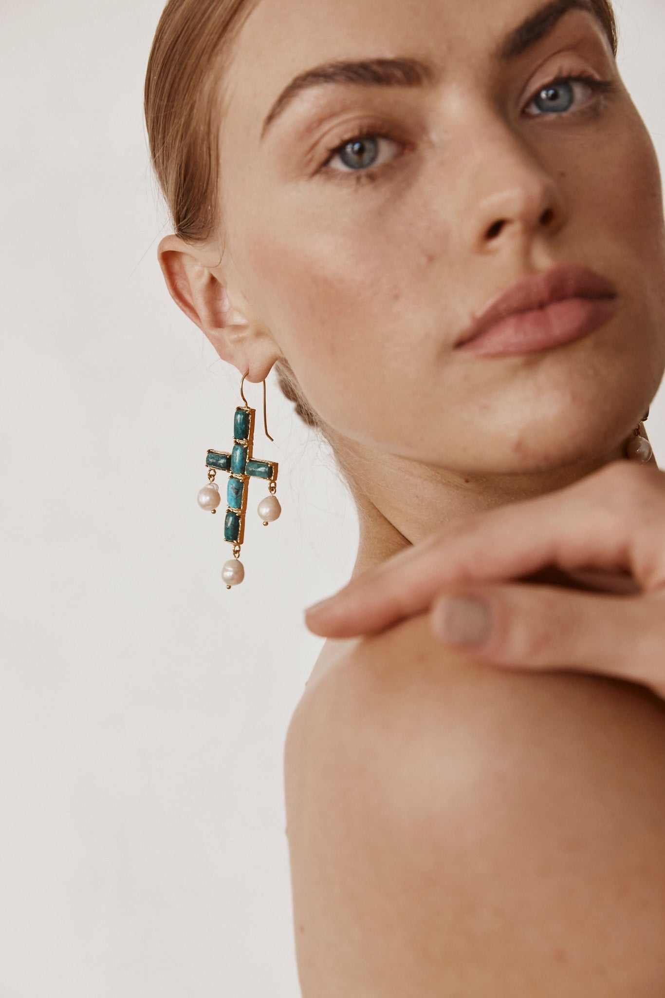 Luxury Designer Stefania Turquoise Bridal Earrings Christie Nicolaides