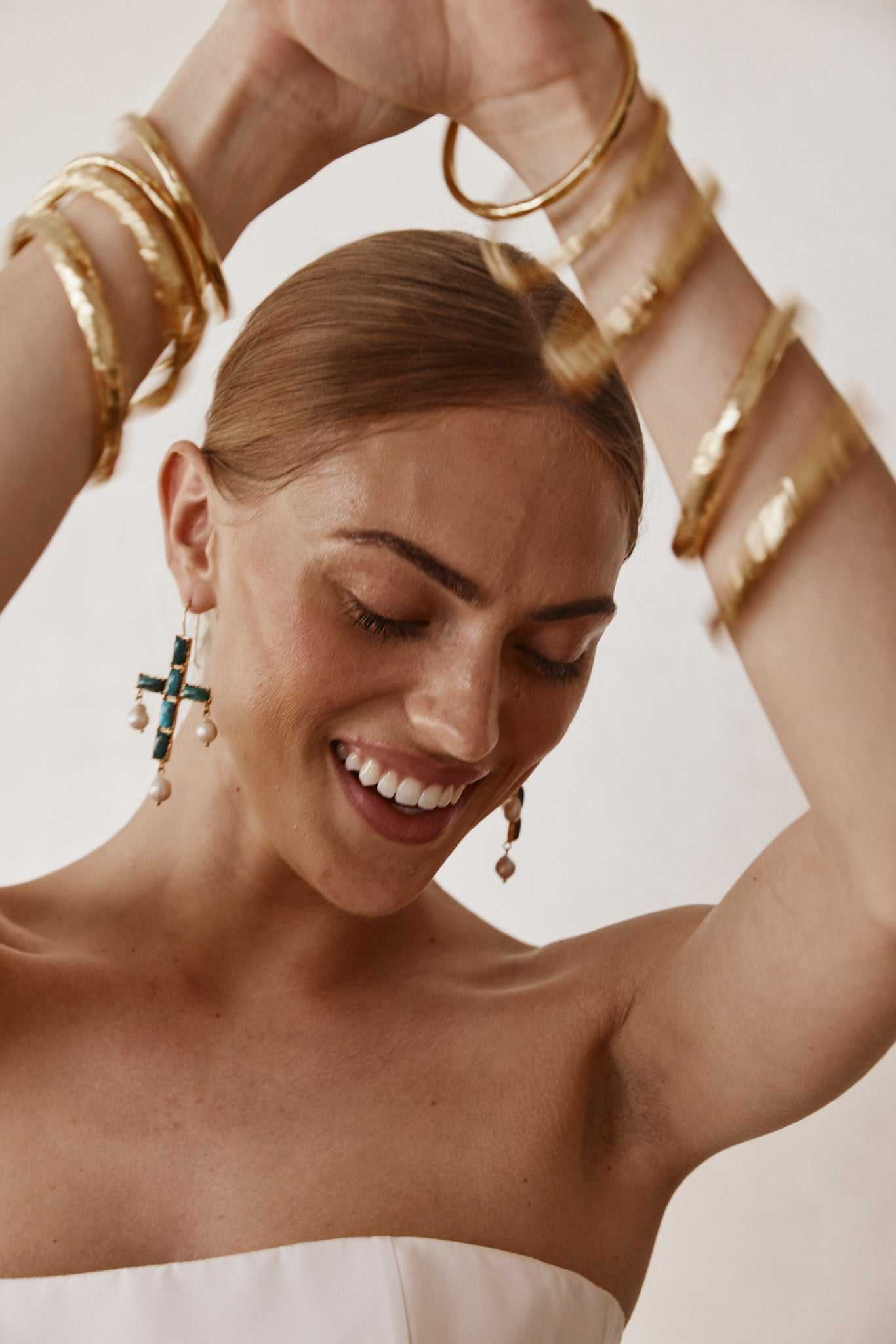 Luxury Designer Stefania Turquoise Bridal Earrings Christie Nicolaides