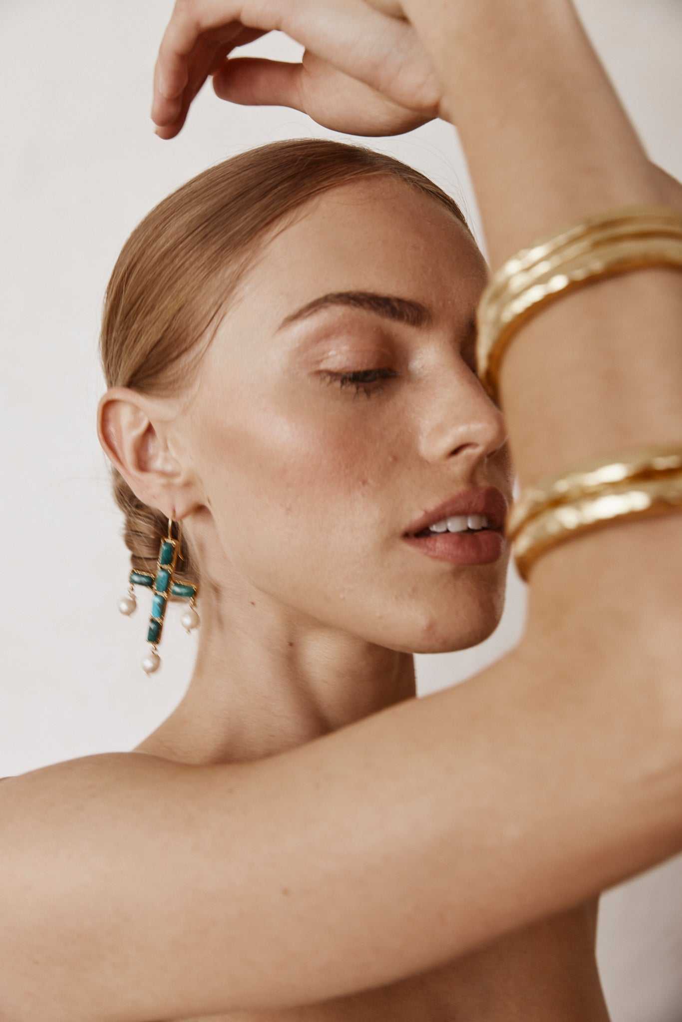Luxury Designer Stefania Turquoise Bridal Earrings Christie Nicolaides