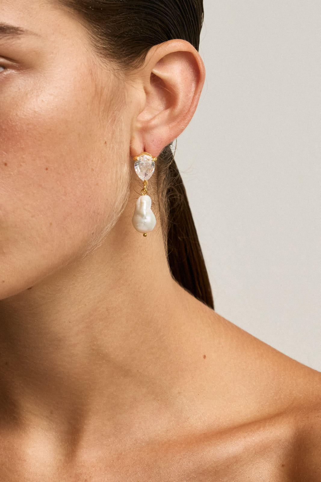 Luxury Designer Angelina Crystal Pearl Earrings by Christie Nicolaides
